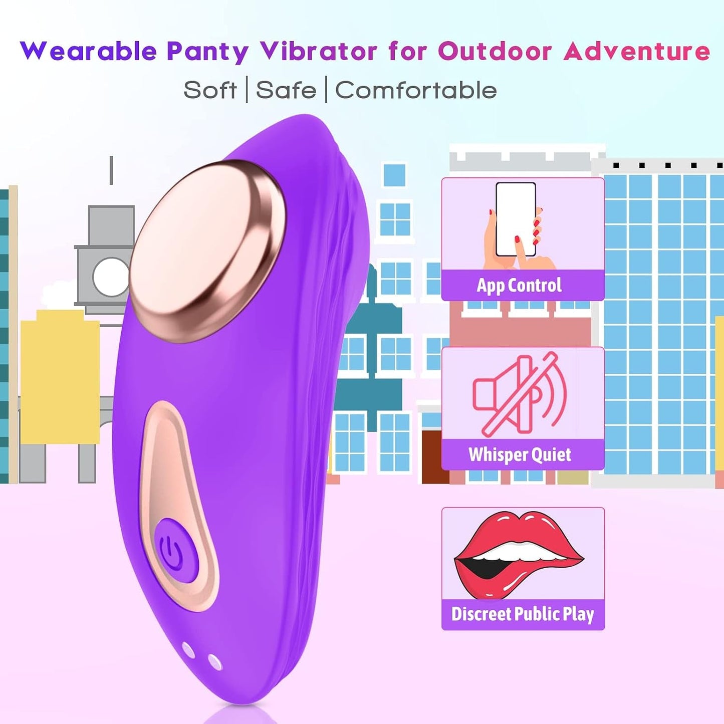 SecretClip Wearable Panty Vibrator – App & Remote, 10 Modes - Vixen Adult Playroom