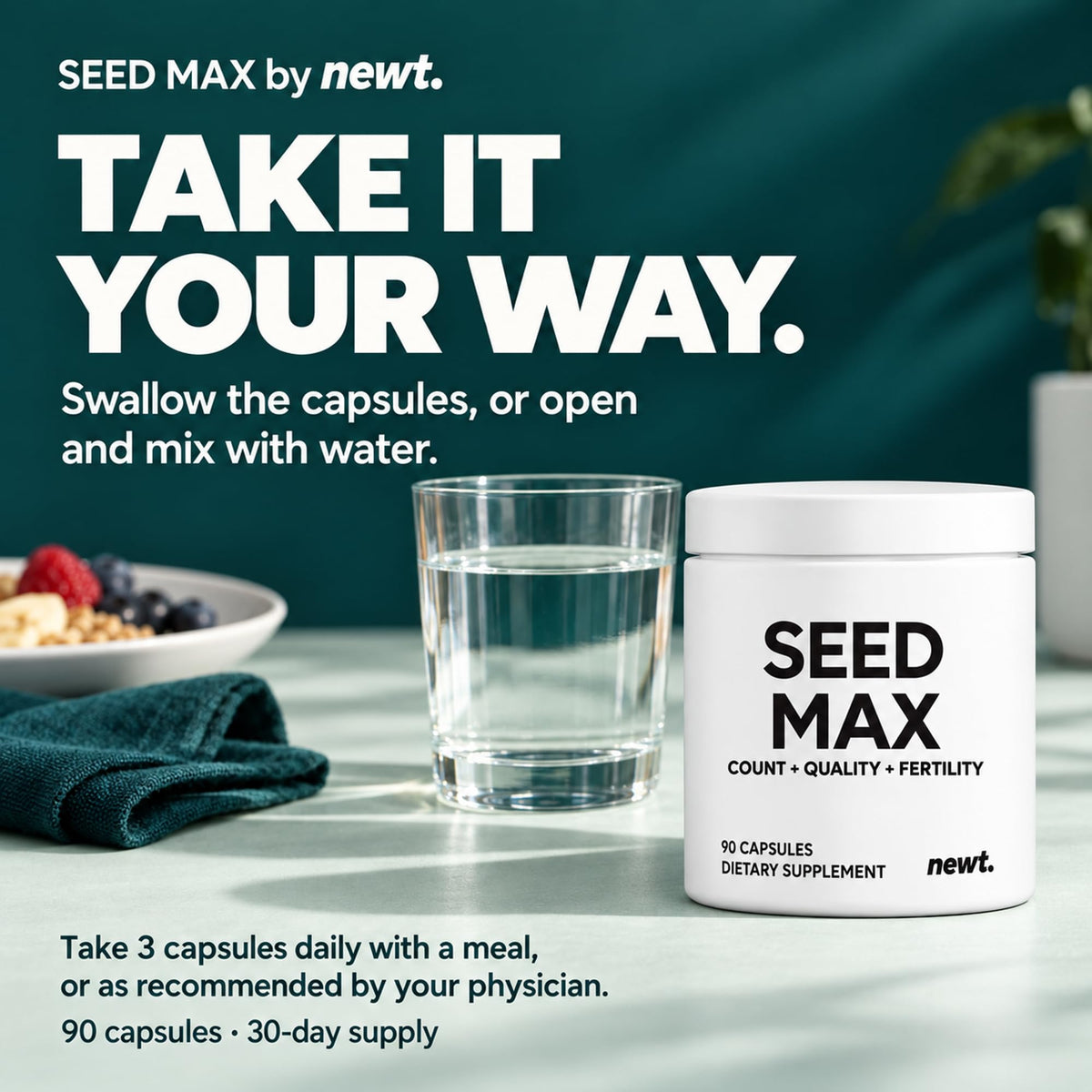 SEED MAX™ Men's Fertility Supplement, 90 Capsules (30-Day Supply) - Vixen Adult Playroom