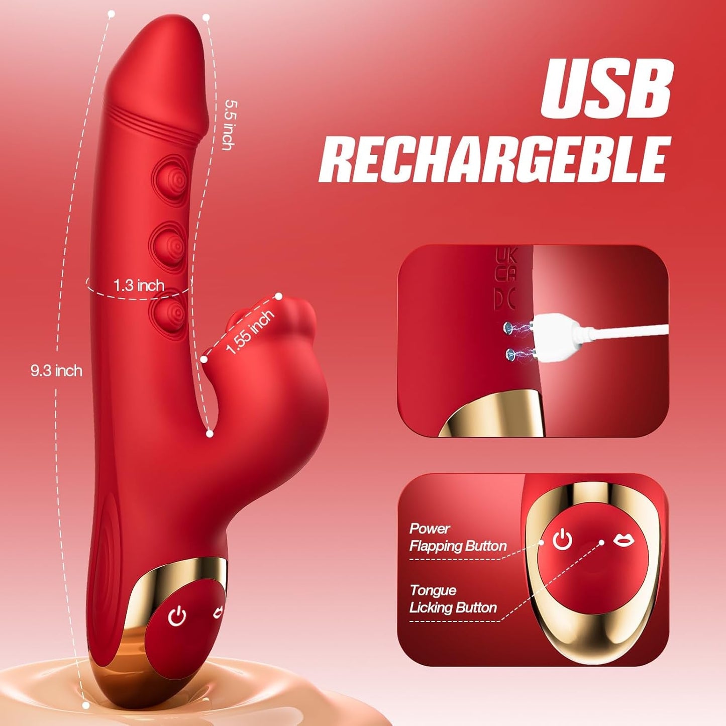 SensaFlap App Controlled Flapping & 10 Licking Rabbit Vibrator - Vixen | Nova Network