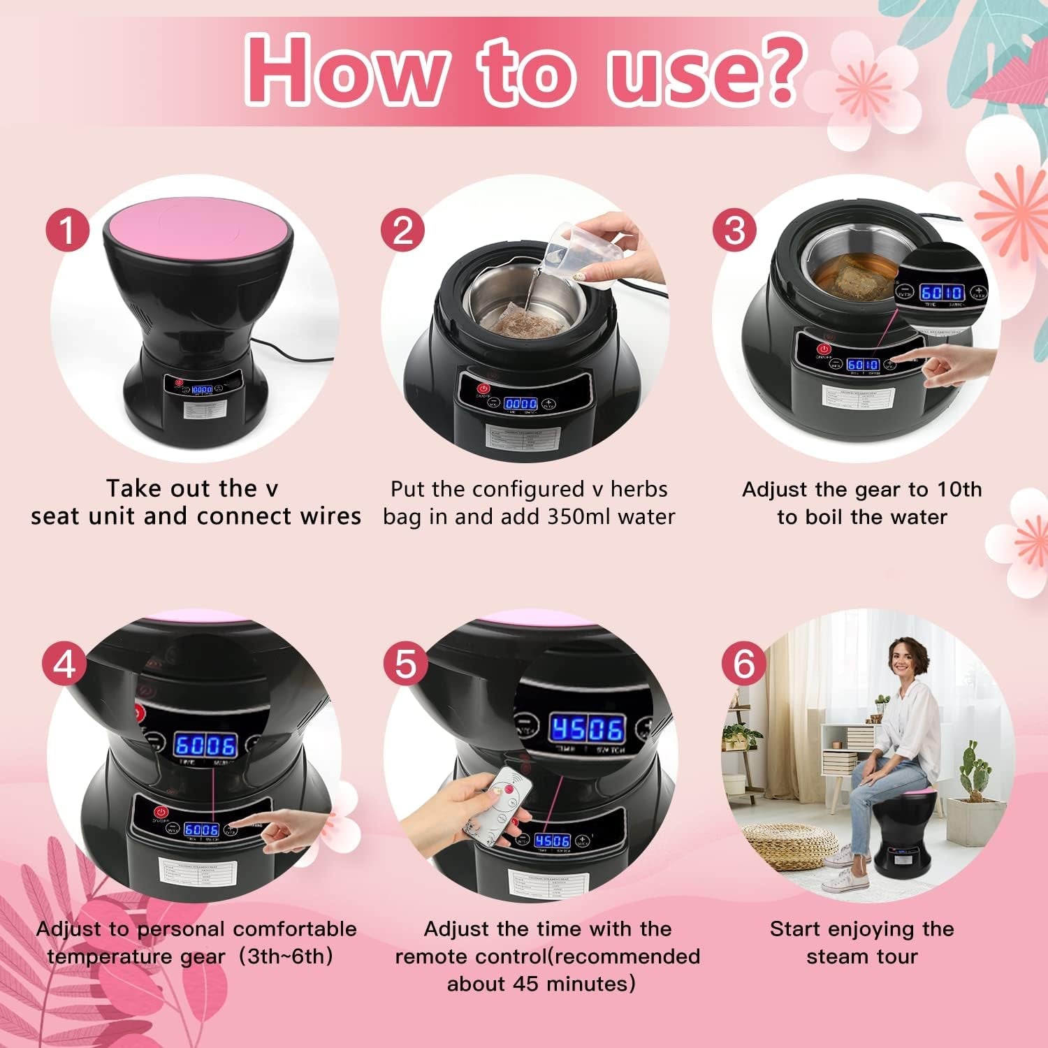 SereneSeat Yoni Vaginal Steam Kit, Remote & 20 Herb Bags - Vixen Adult Playroom