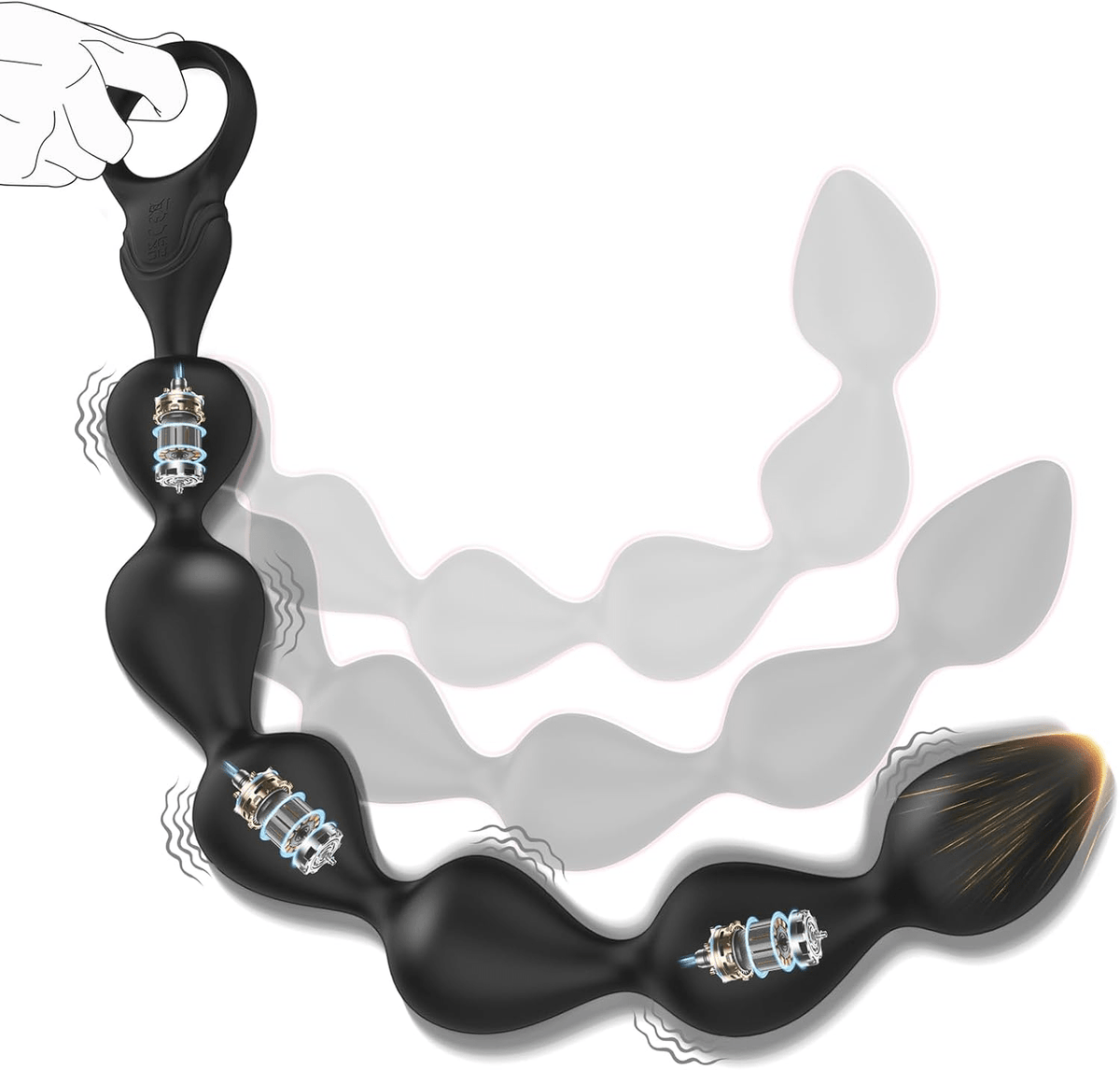 SerpentineBead 14.4" Vibrating Anal Beads – 3 Motors, 10 Modes - Vixen Adult Playroom