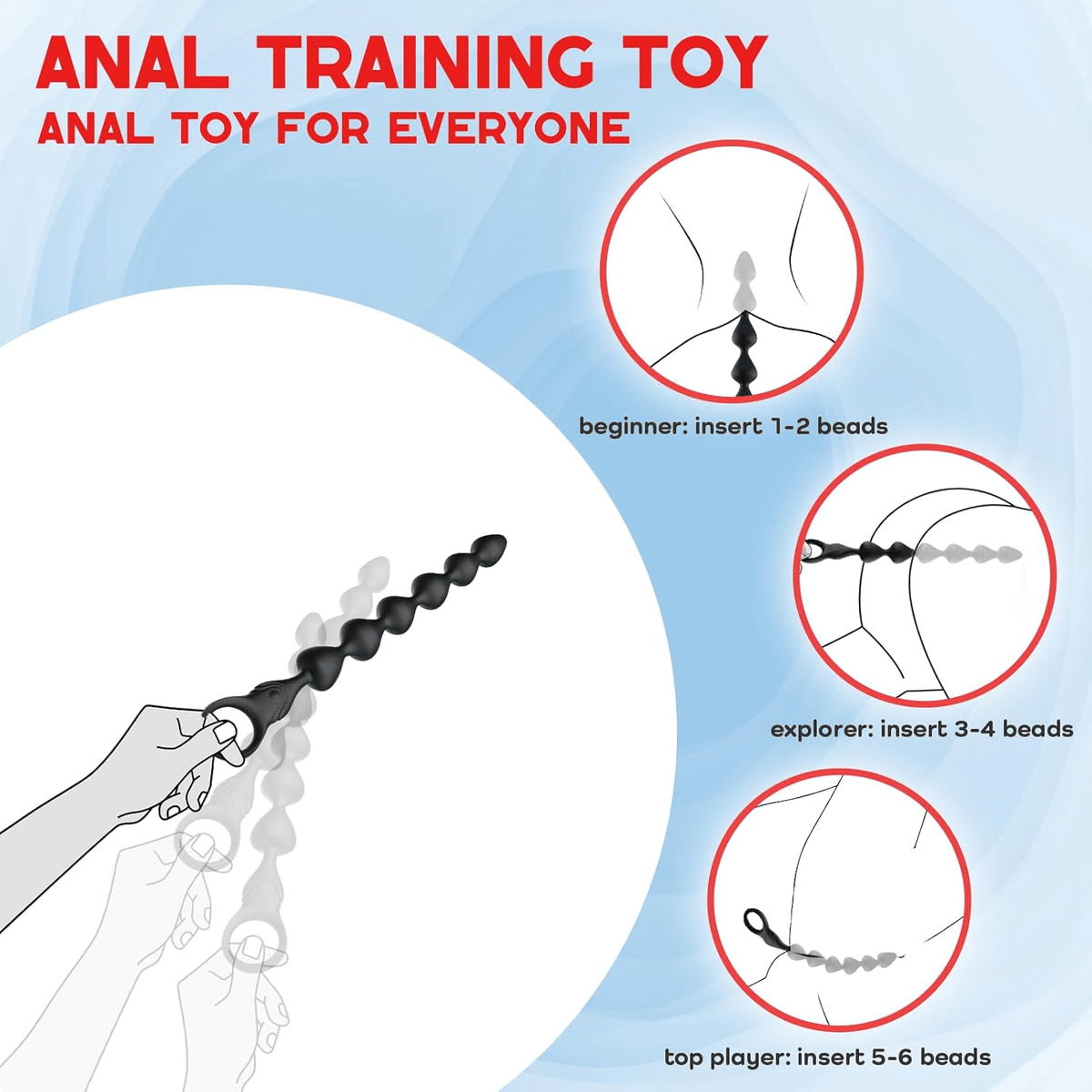 SerpentineBead 14.4" Vibrating Anal Beads – 3 Motors, 10 Modes - Vixen Adult Playroom