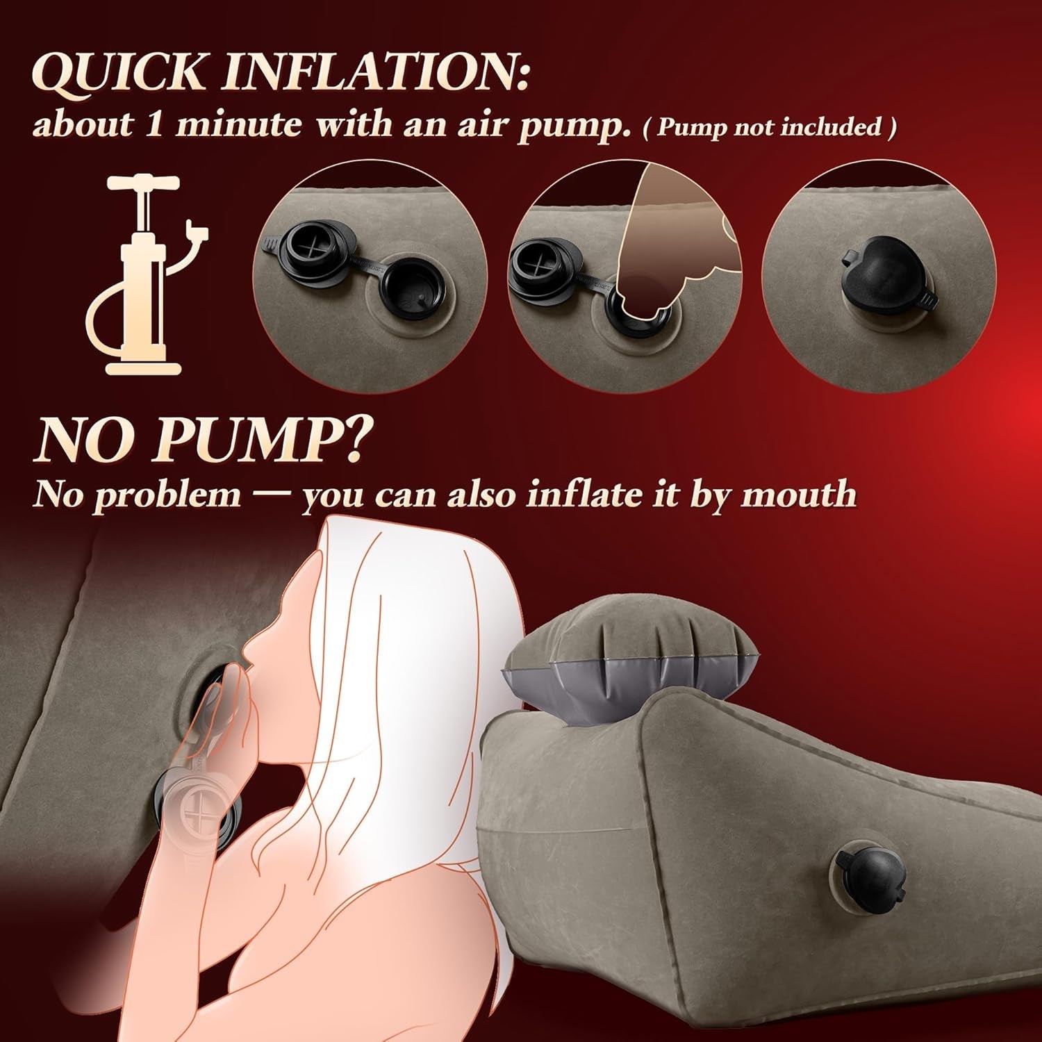 Sex Toys Adult Toys, Sex Pillow Position Cushion Triangle Inflatable Position Pillow, Couples Sex Toys Sex Wedge Velvet Pillow for Bedroom, Sex Accessories for Men Women Couples - Vixen | Nova Network