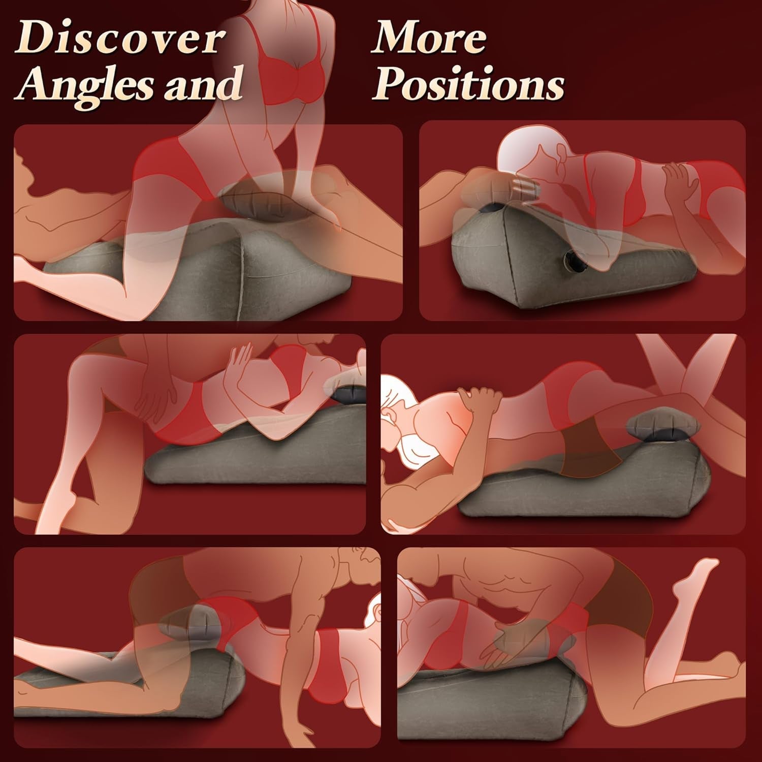 Sex Toys Adult Toys, Sex Pillow Position Cushion Triangle Inflatable Position Pillow, Couples Sex Toys Sex Wedge Velvet Pillow for Bedroom, Sex Accessories for Men Women Couples - Vixen | Nova Network