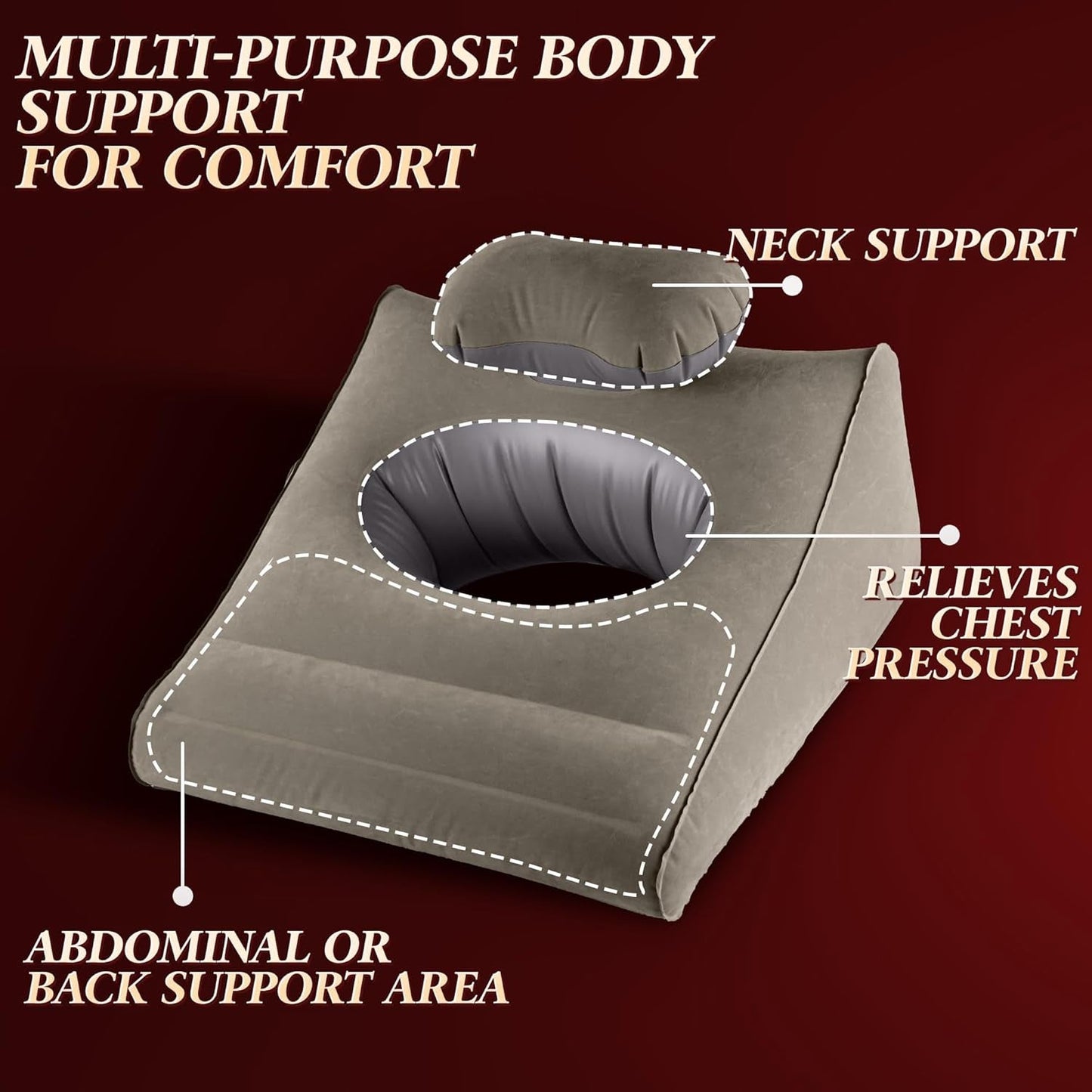Sex Toys Adult Toys, Sex Pillow Position Cushion Triangle Inflatable Position Pillow, Couples Sex Toys Sex Wedge Velvet Pillow for Bedroom, Sex Accessories for Men Women Couples - Vixen | Nova Network