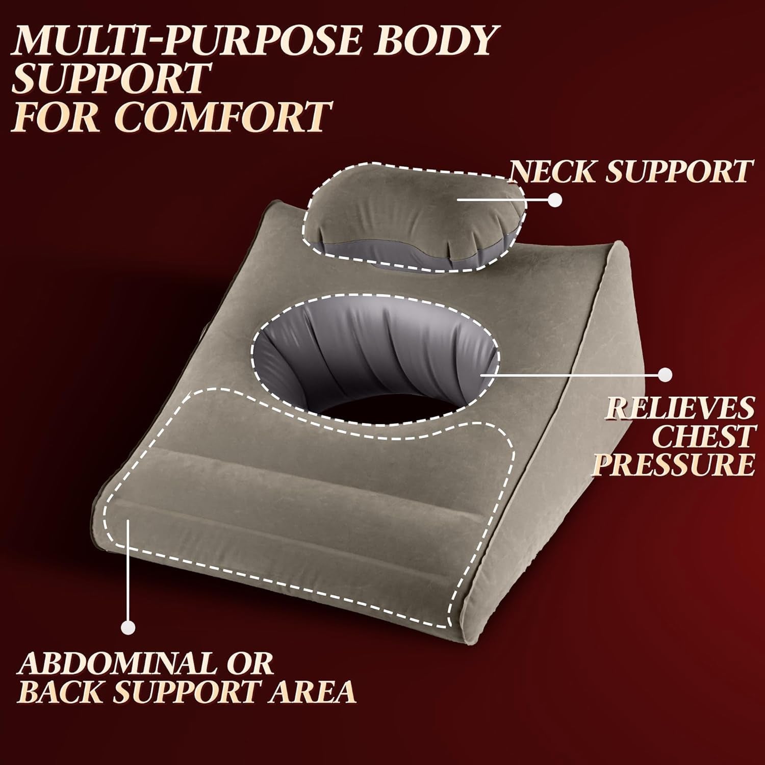 Sex Toys Adult Toys, Sex Pillow Position Cushion Triangle Inflatable Position Pillow, Couples Sex Toys Sex Wedge Velvet Pillow for Bedroom, Sex Accessories for Men Women Couples - Vixen | Nova Network