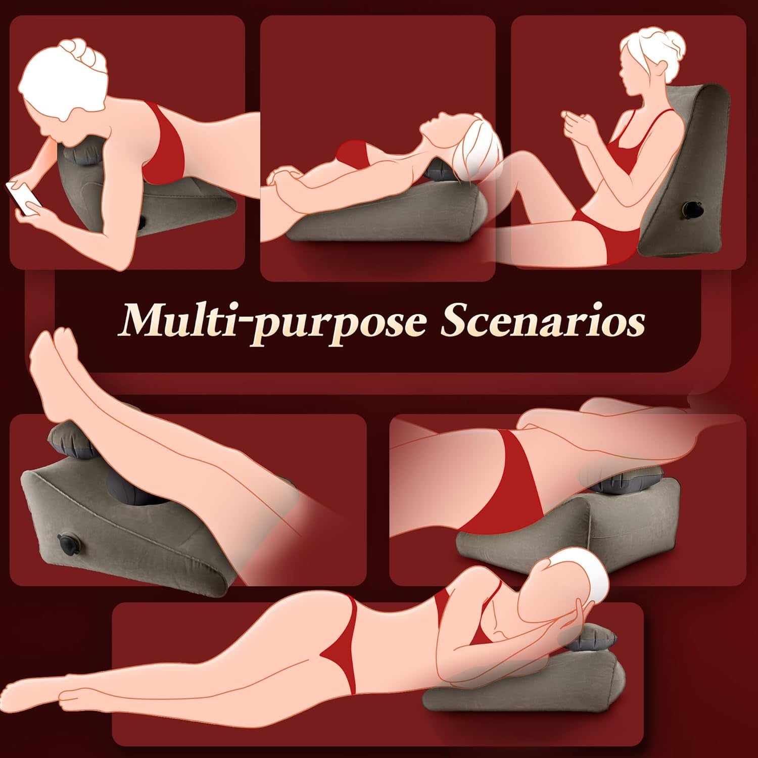 Sex Toys Adult Toys, Sex Pillow Position Cushion Triangle Inflatable Position Pillow, Couples Sex Toys Sex Wedge Velvet Pillow for Bedroom, Sex Accessories for Men Women Couples - Vixen | Nova Network