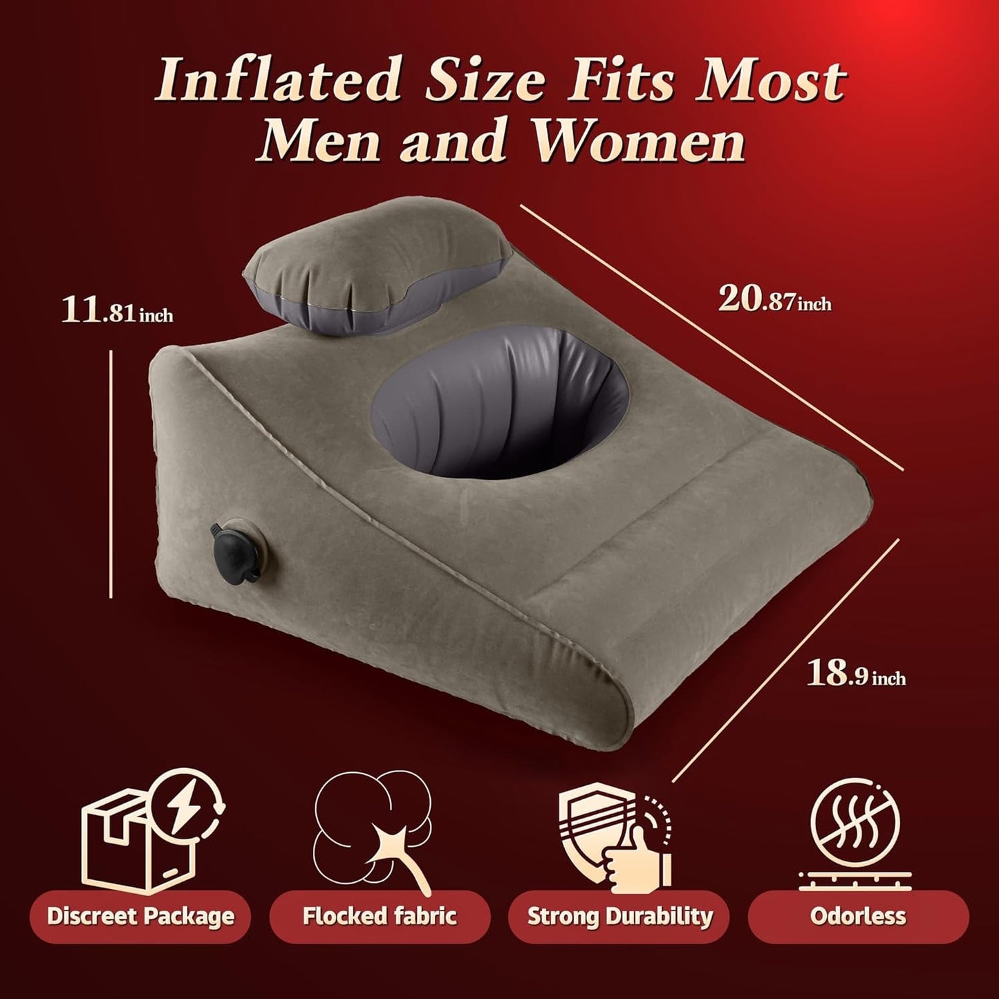 Sex Toys Adult Toys, Sex Pillow Position Cushion Triangle Inflatable Position Pillow, Couples Sex Toys Sex Wedge Velvet Pillow for Bedroom, Sex Accessories for Men Women Couples - Vixen | Nova Network