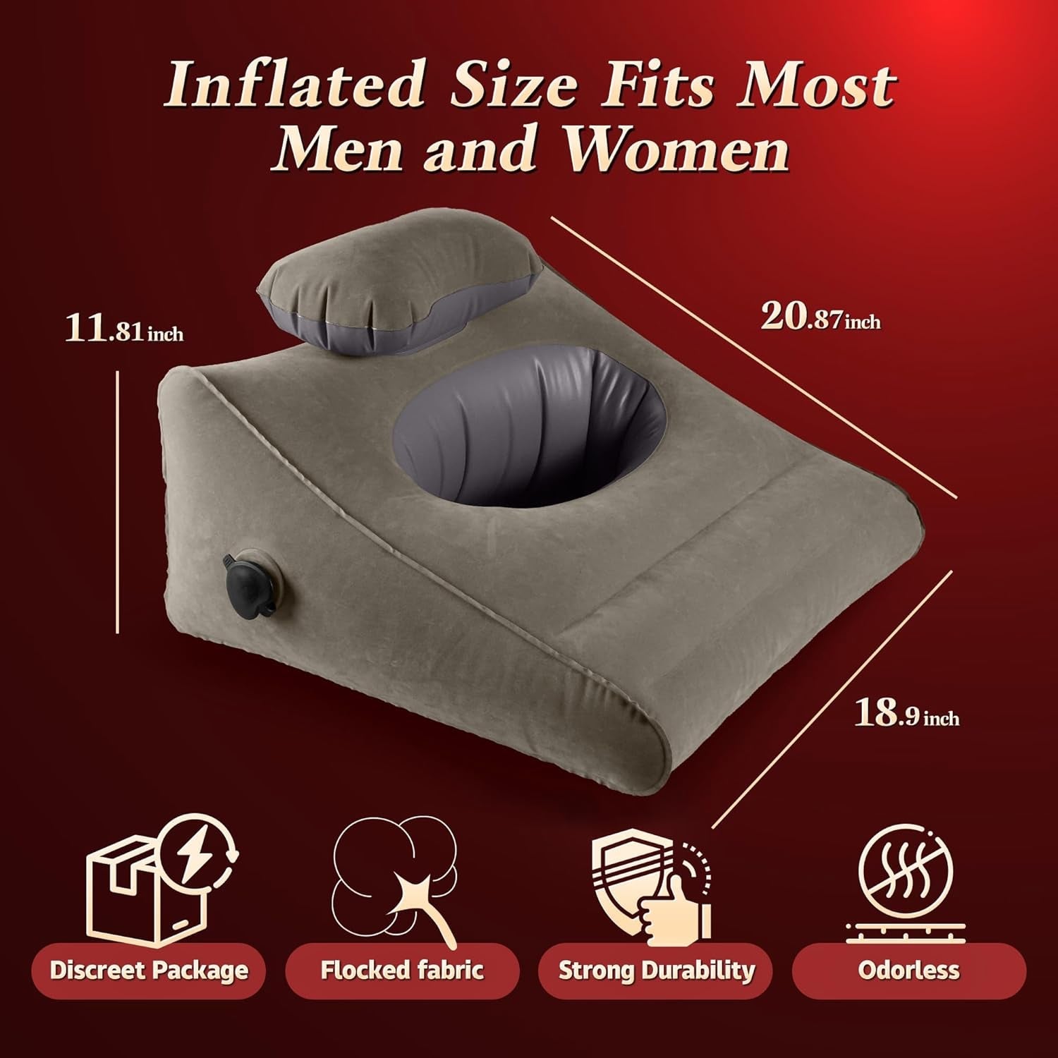 Sex Toys Adult Toys, Sex Pillow Position Cushion Triangle Inflatable Position Pillow, Couples Sex Toys Sex Wedge Velvet Pillow for Bedroom, Sex Accessories for Men Women Couples - Vixen | Nova Network