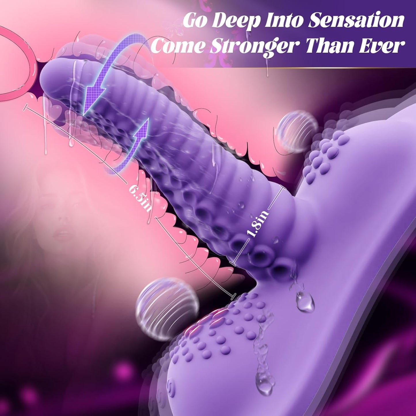 Sex Toys with Strong Invisible Suction, Riding Grinding 6.5" Big Thick Dildo 10 Swing &Vibrating Adult Toys for Women Female Sex Toy Triple Stimulus Dildos, Couples Romote Control Vibrator Sex Machine - Vixen | Nova Network