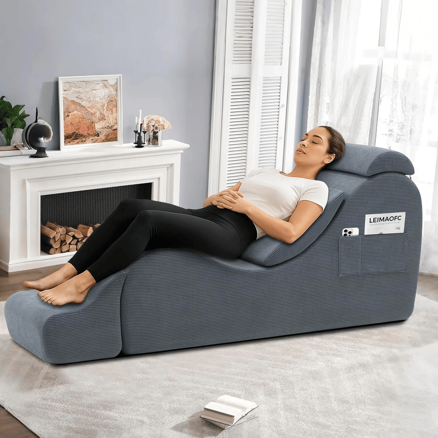 ShadowCurve Dark Gray Sex Chaise Lounge Chair - Vixen | Nova Network