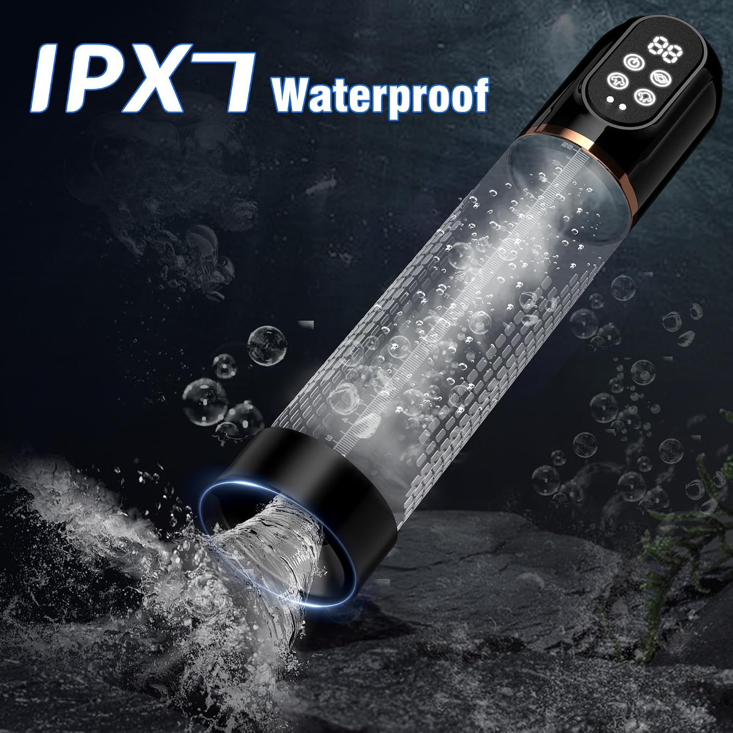 ShadowGrip Automatic Electric Penis Pump with LCD Display & 7 Modes - Vixen Adult Playroom