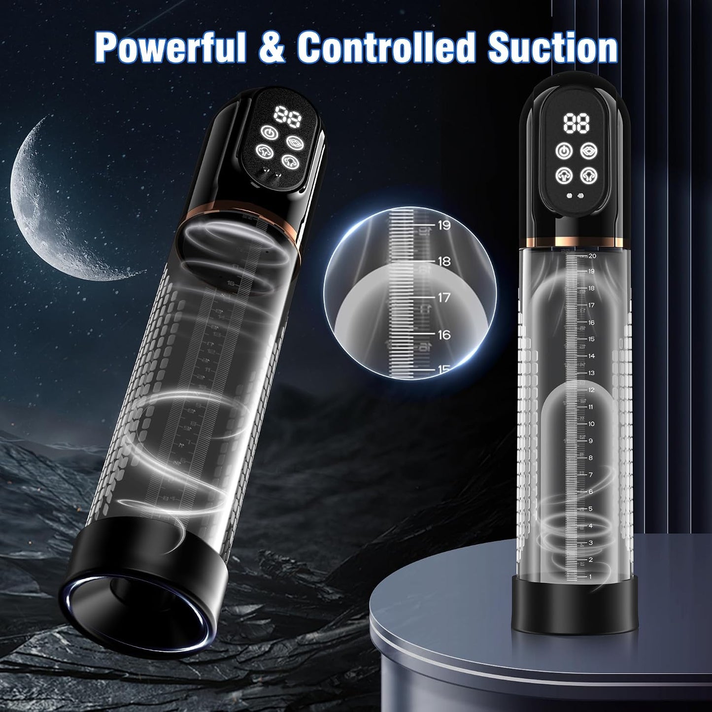 ShadowGrip Automatic Electric Penis Pump with LCD Display & 7 Modes - Vixen Adult Playroom