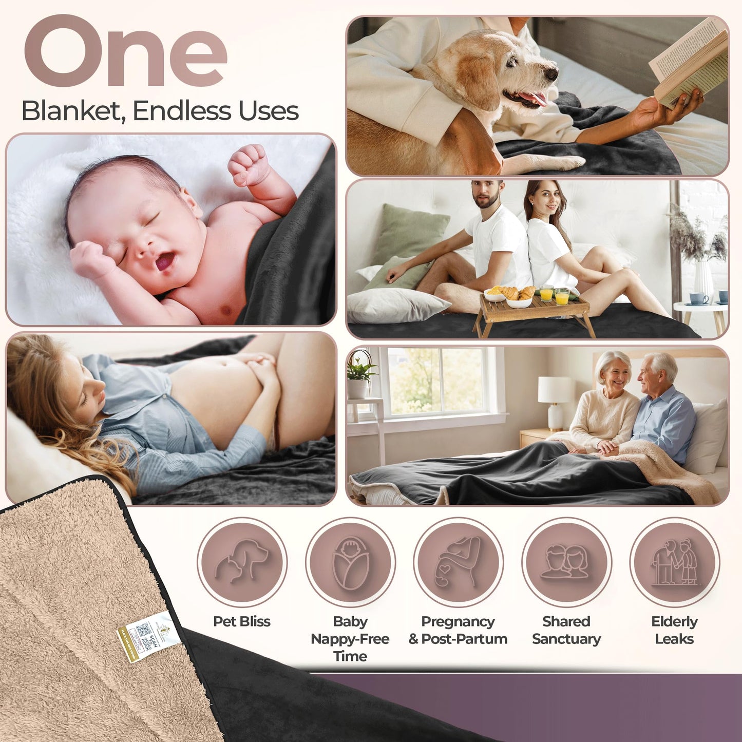 Sherpa Waterproof Intimacy Throw Blanket - Vixen | Nova Network