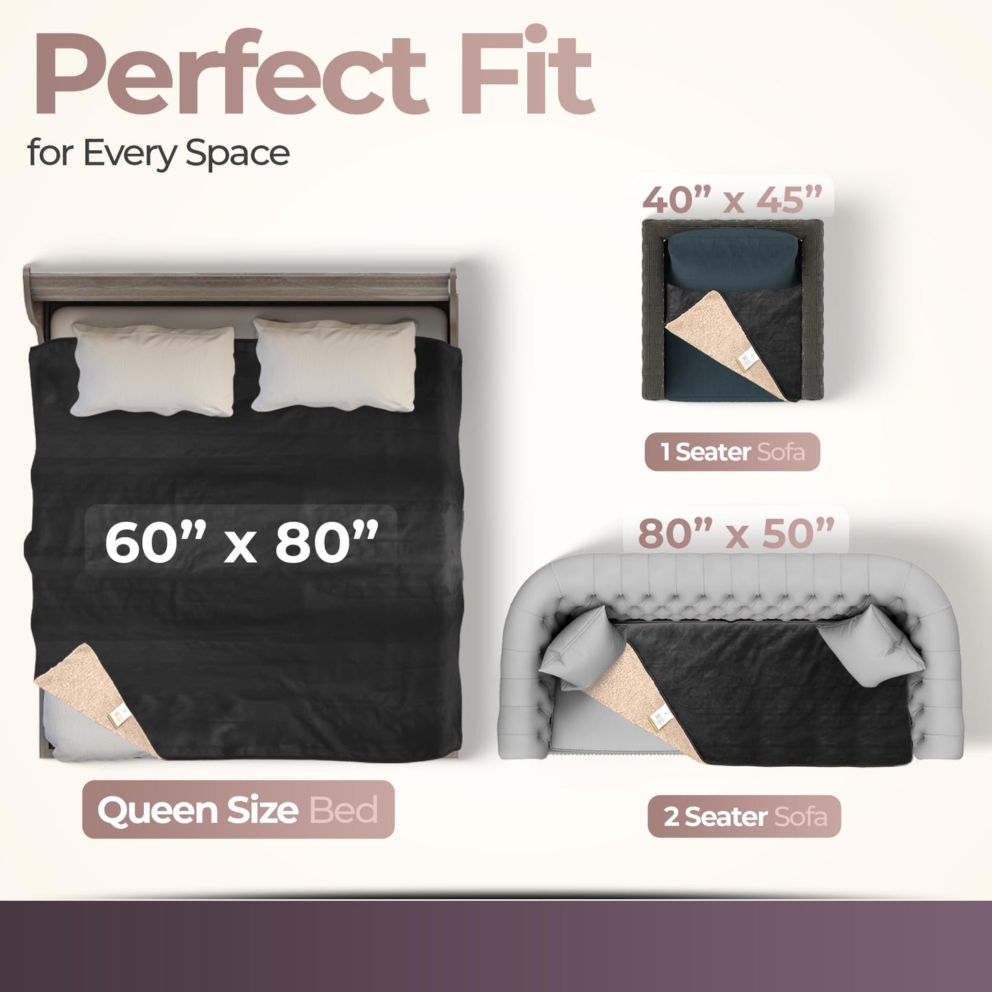 Sherpa Waterproof Intimacy Throw Blanket - Vixen | Nova Network