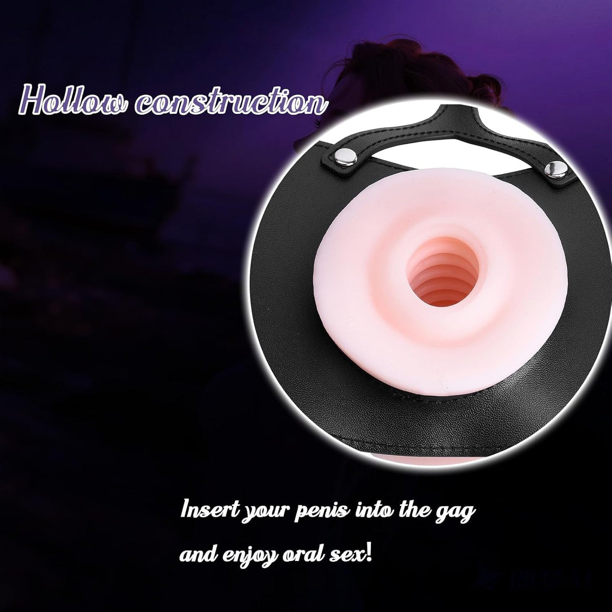 SilkMuzzle Head-Mounted Oral Sex Mouth Gag with Textured Pussy Masturbator - Vixen Adult Playroom
