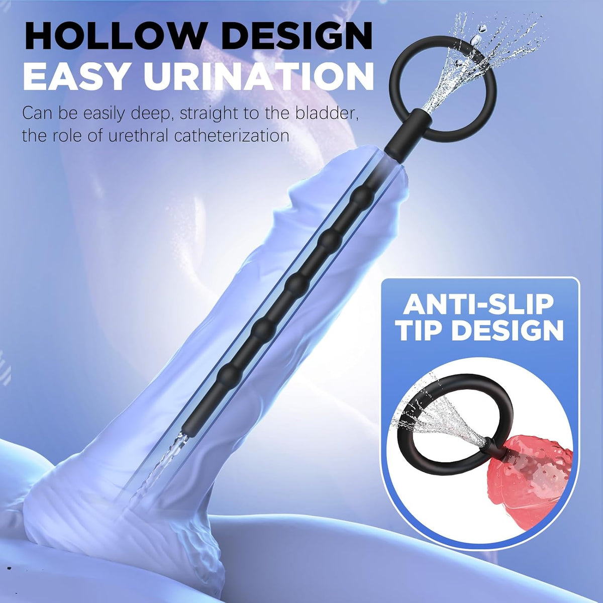 SilkNeedle 8-Piece Silicone Urethral Sounding Set with Pull Ring - Vixen Adult Playroom