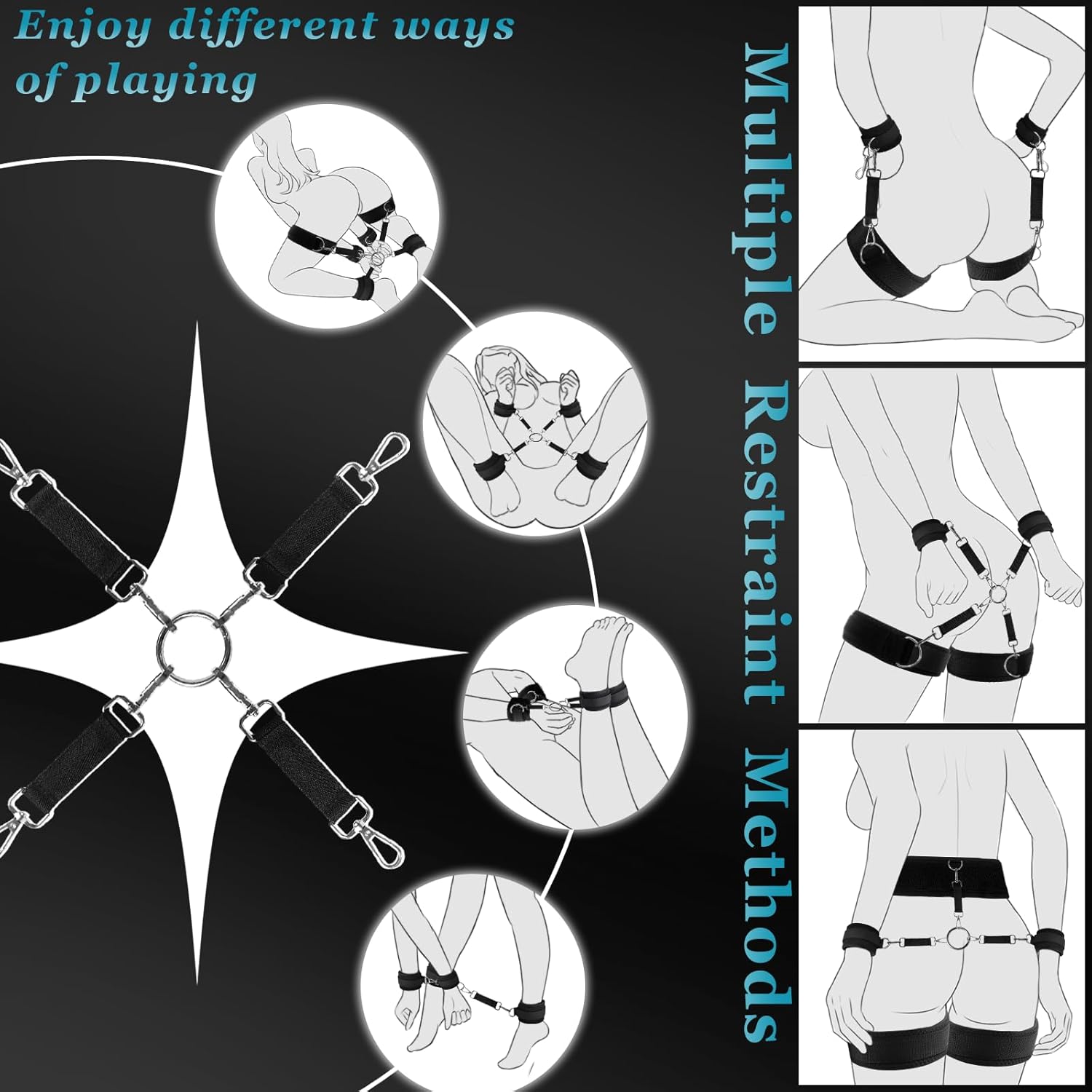 SinGrip 9 - Piece BDSM Restraints Set - Vixen | Nova Network