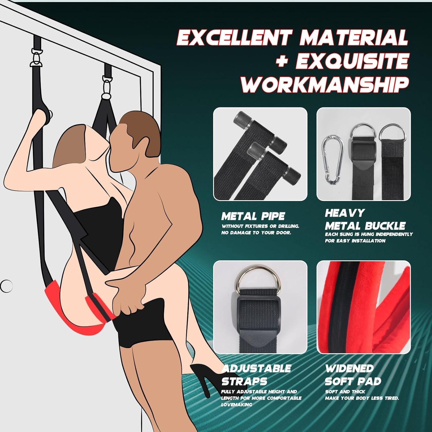 SkyBound 360° Rotating Sex Swing Padded Sling - Vixen | Nova Network