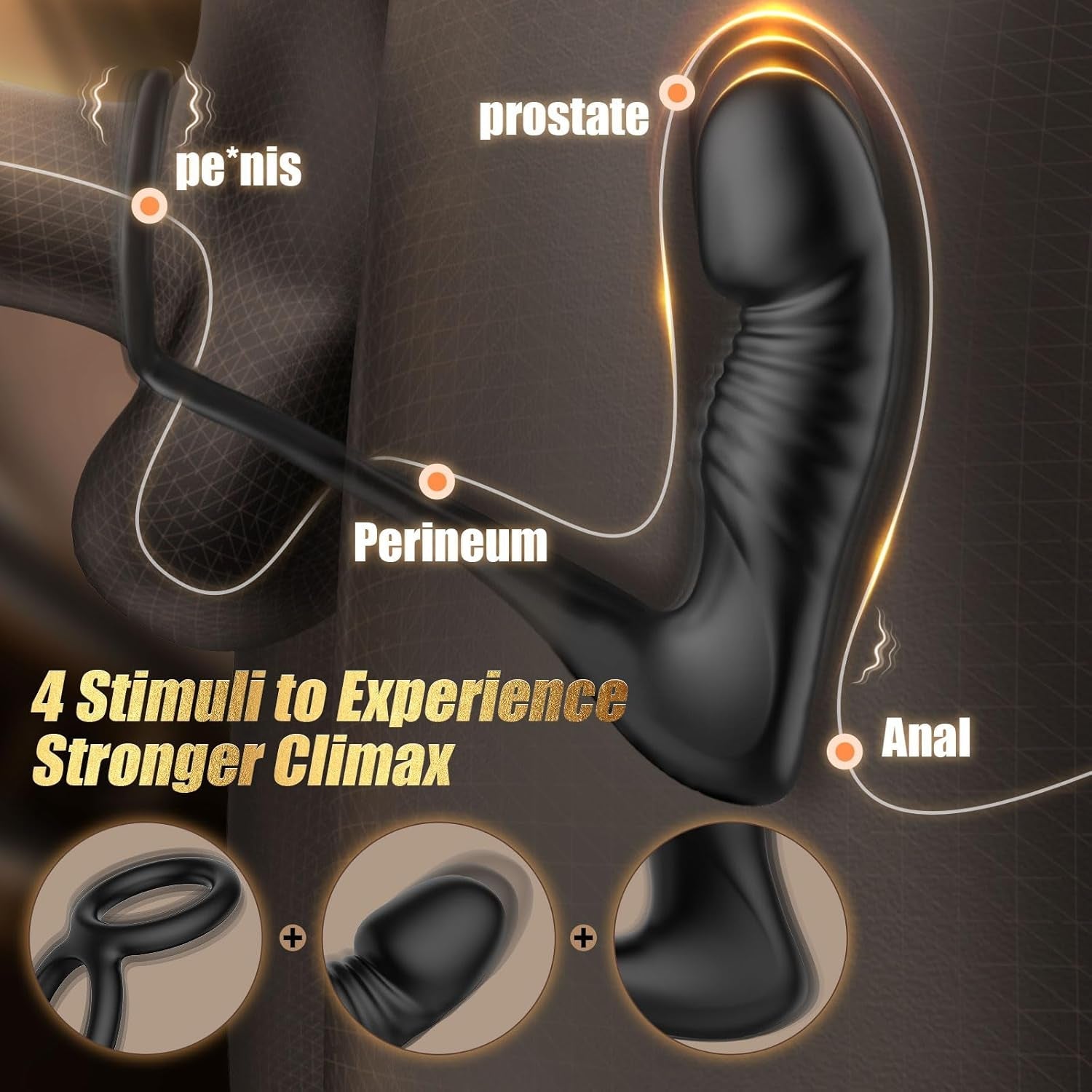 SlateOrbit Thrusting Prostate Massager Cock Ring 7 Modes - Vixen | Nova Network