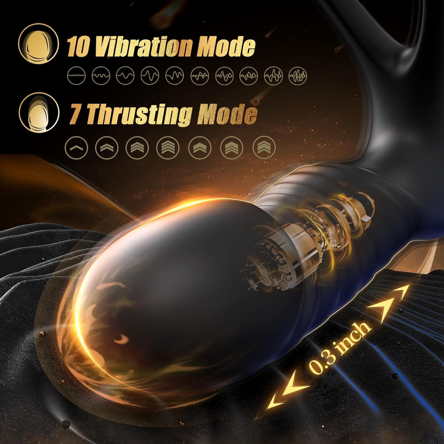 SlateOrbit Thrusting Prostate Massager Cock Ring 7 Modes - Vixen | Nova Network