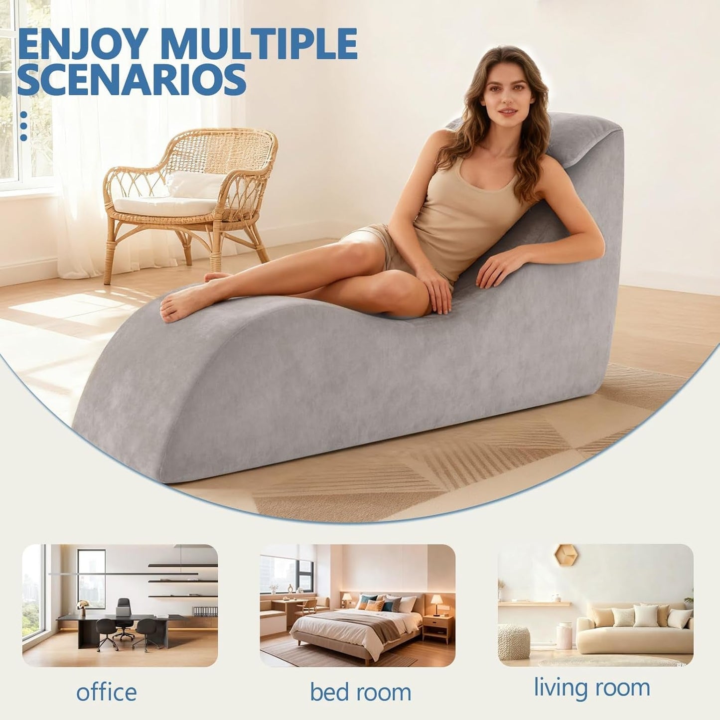 SlateVice Premium Gray Sex Chaise Lounge Chair - Vixen | Nova Network
