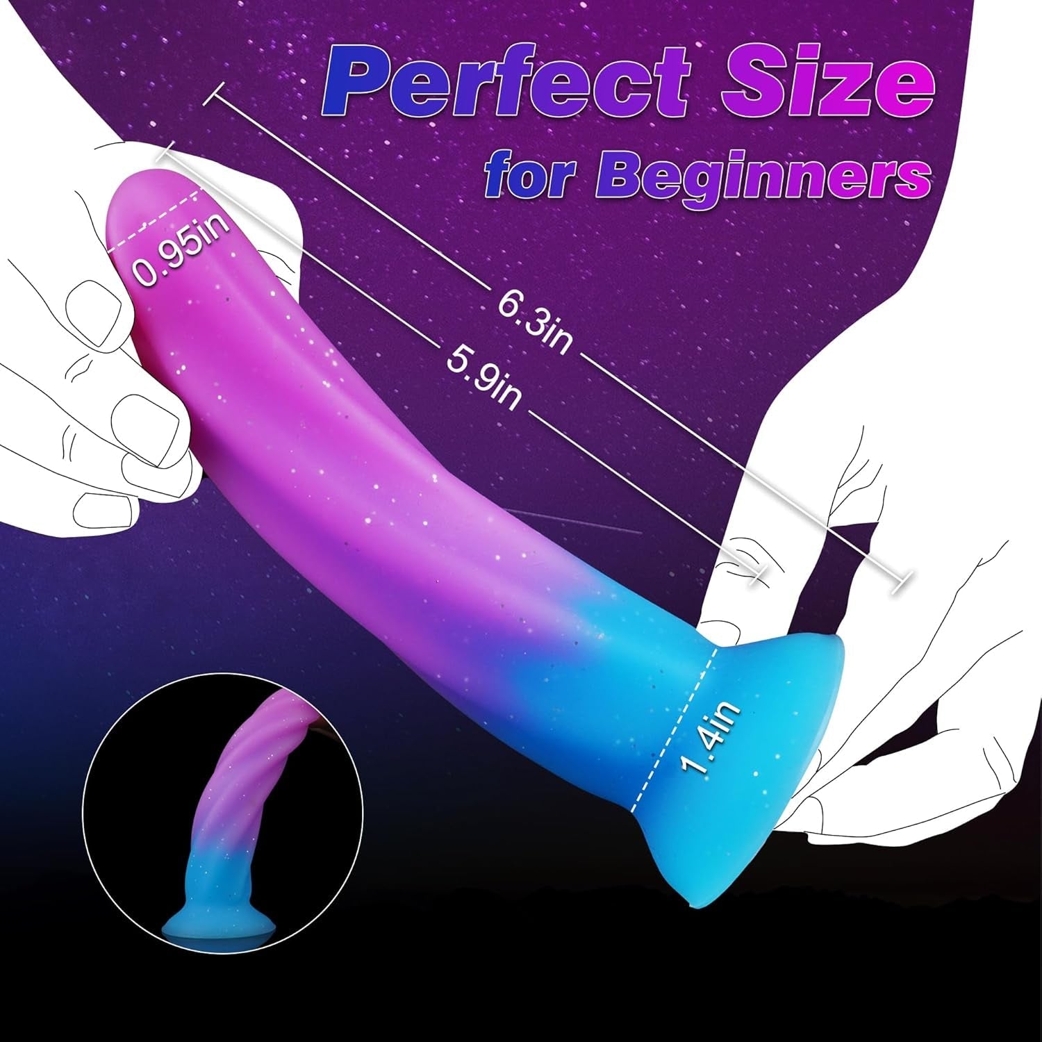 SlimGlide 6" Slim Silicone Beginner Dildo Suction Cup - Vixen | Nova Network