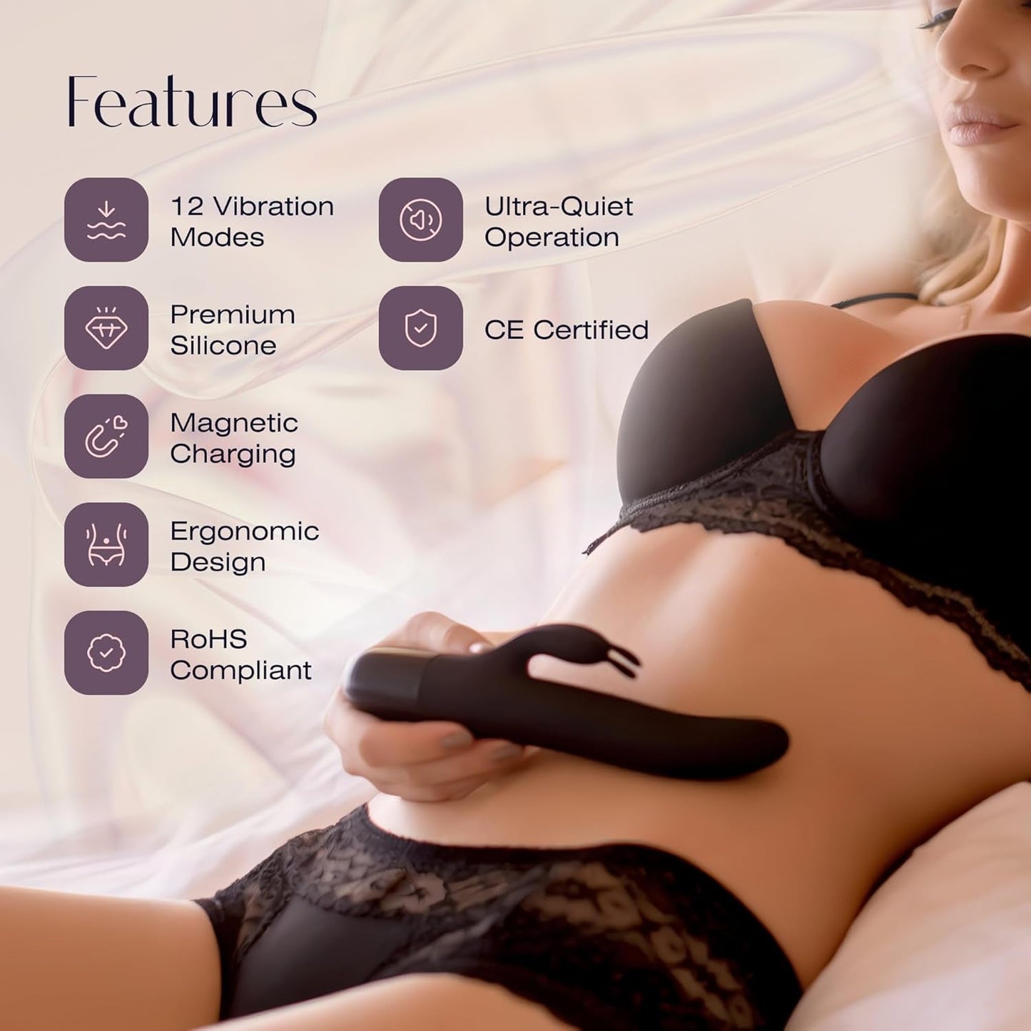 SlimMuse 12 Mode Dual Motor Rabbit Vibrator - Vixen | Nova Network