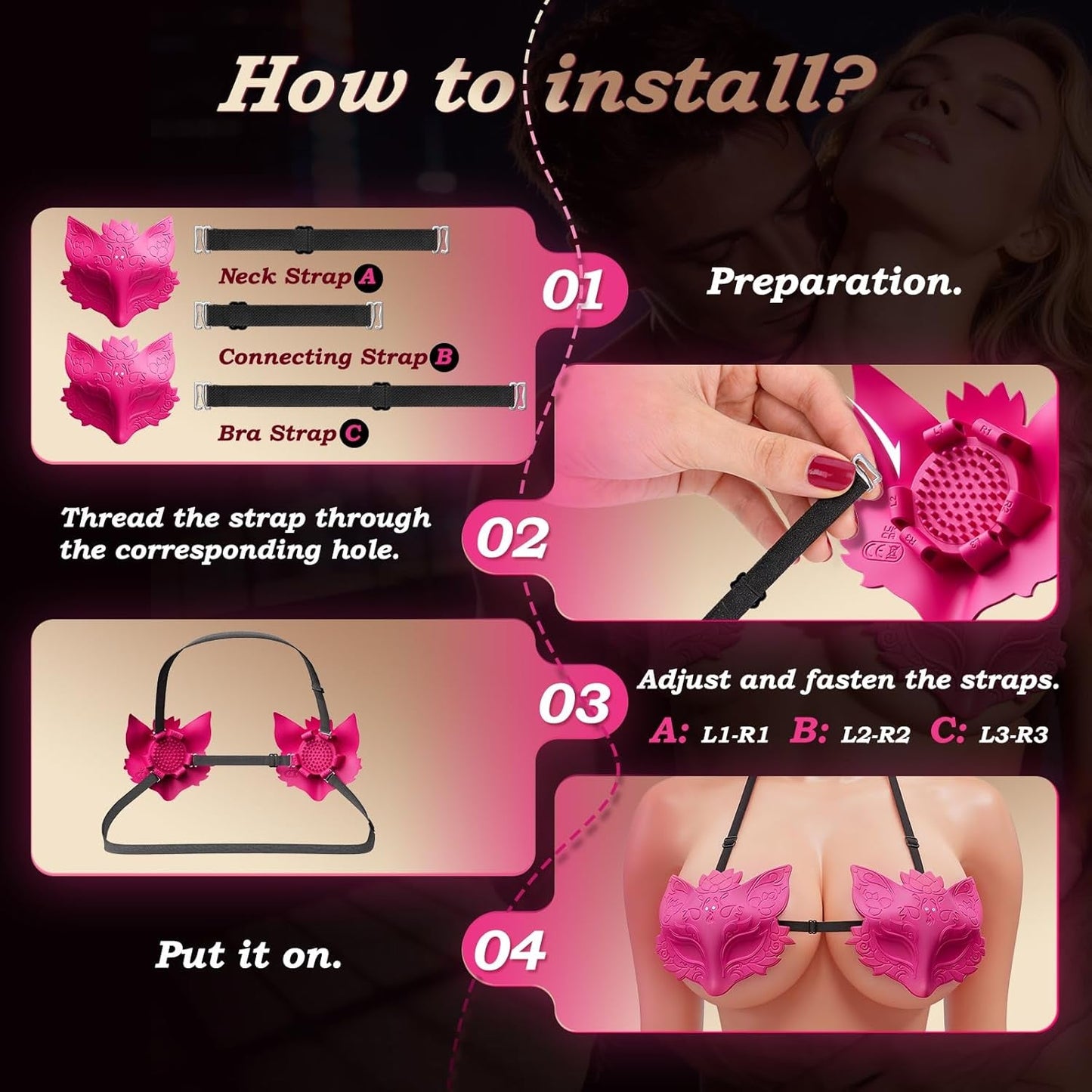 SlyFox Wearable Vibrating Nipple Pasties – Remote, 10 Modes - Vixen Adult Playroom