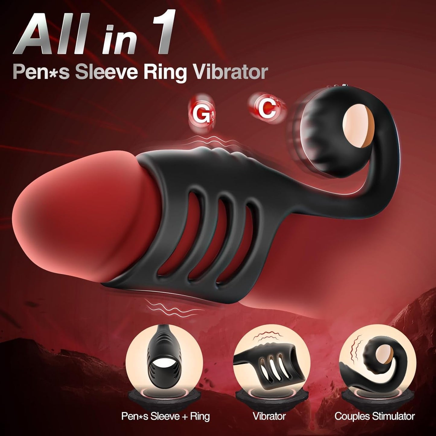 SnailWrap Vibrating Cock Ring Sleeve – Remote, Dual Motor, 10 Modes - Vixen Adult Playroom