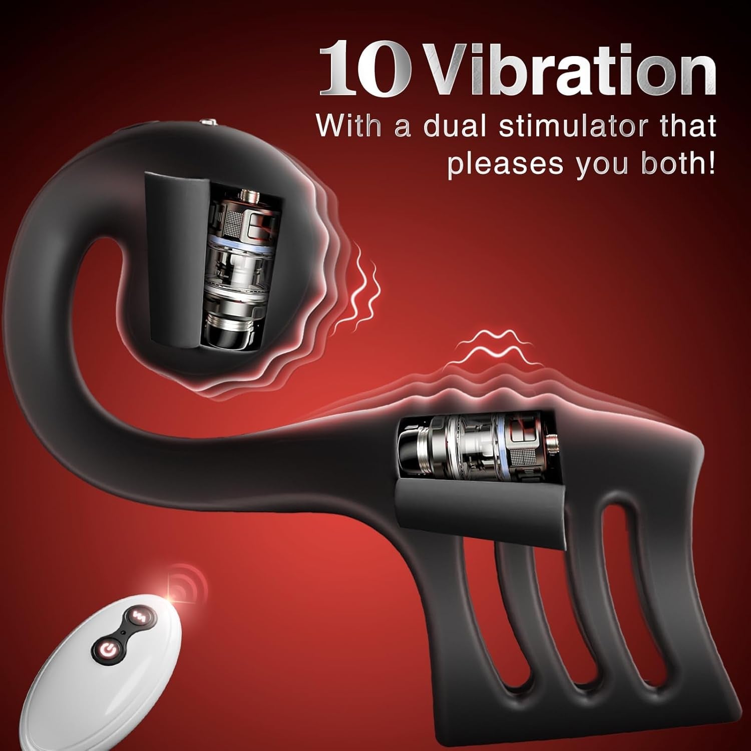 SnailWrap Vibrating Cock Ring Sleeve – Remote, Dual Motor, 10 Modes - Vixen Adult Playroom