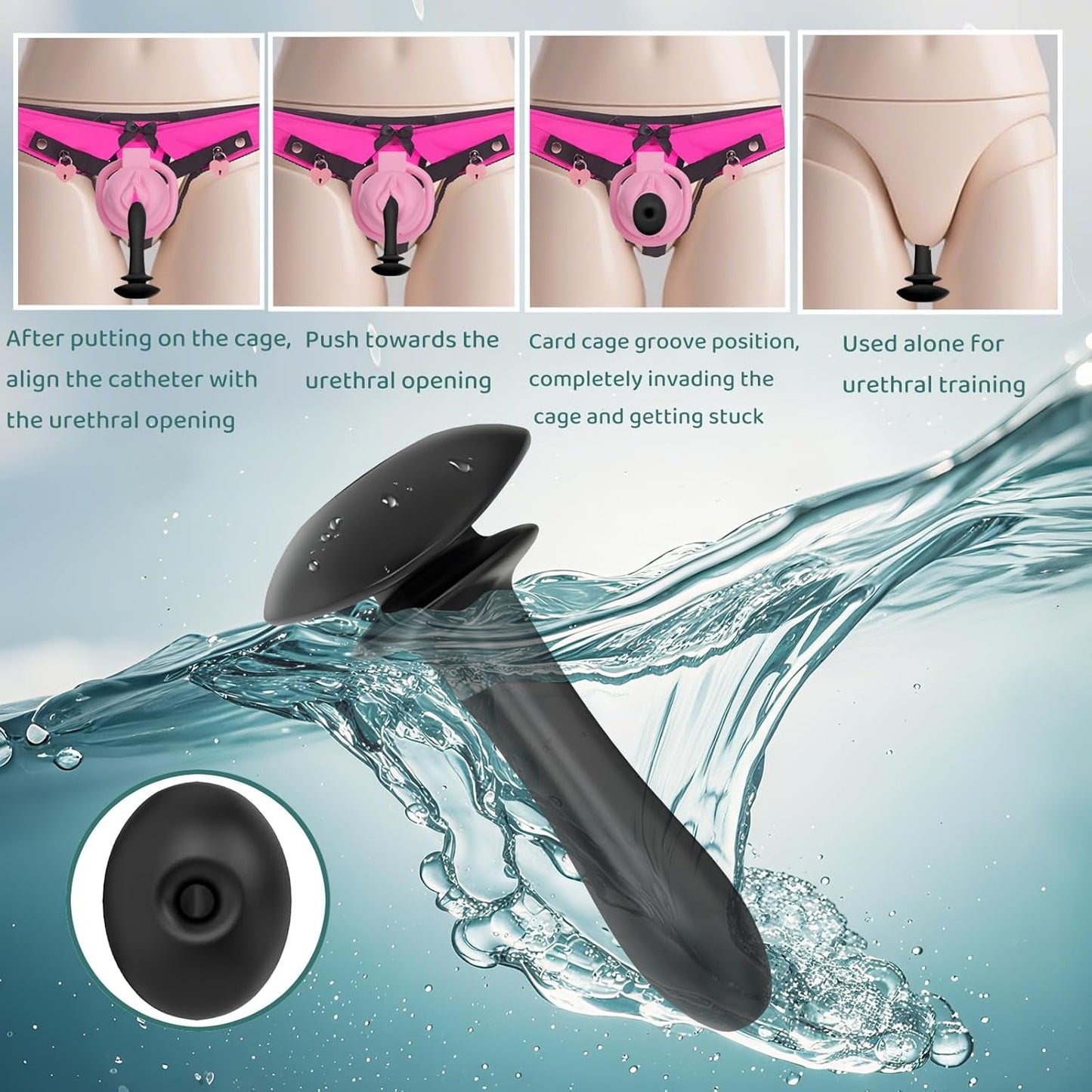 SoftBind Hollow Silicone Urethral Plug Chastity Sound - Vixen | Nova Network
