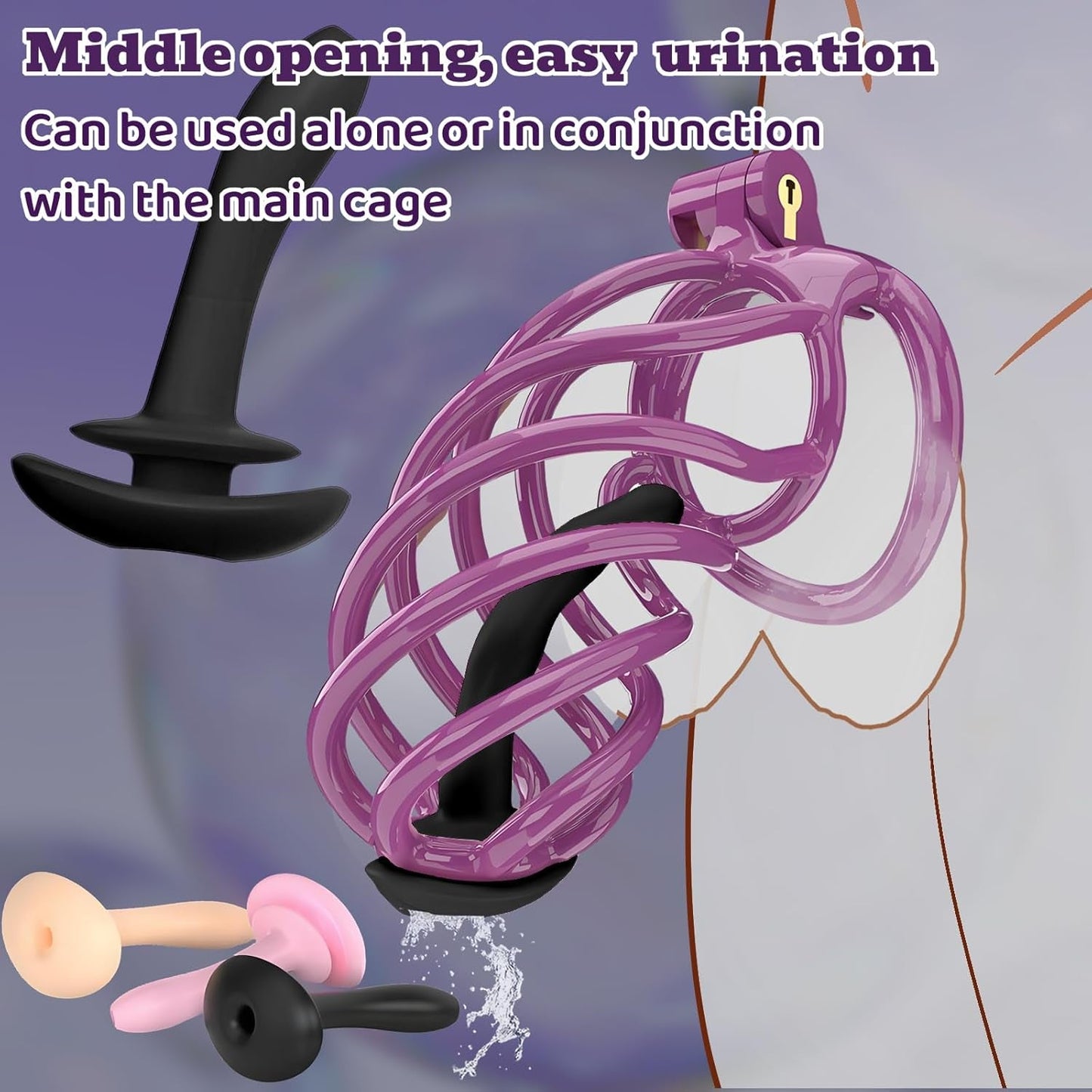 SoftBind Hollow Silicone Urethral Plug Chastity Sound - Vixen | Nova Network