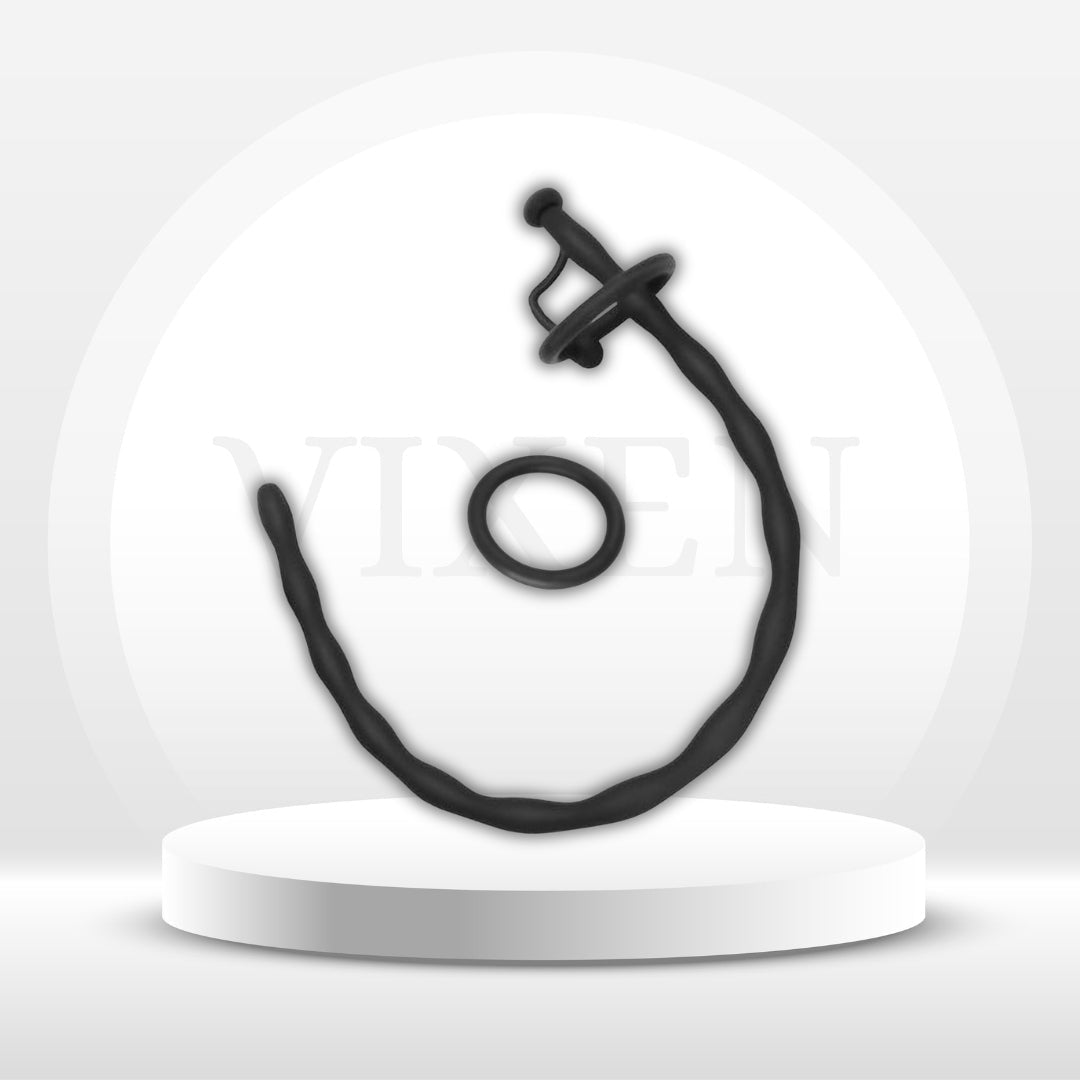 SoftReach Hollow Silicone Urethral Sound with 2 Rings - Vixen | Nova Network
