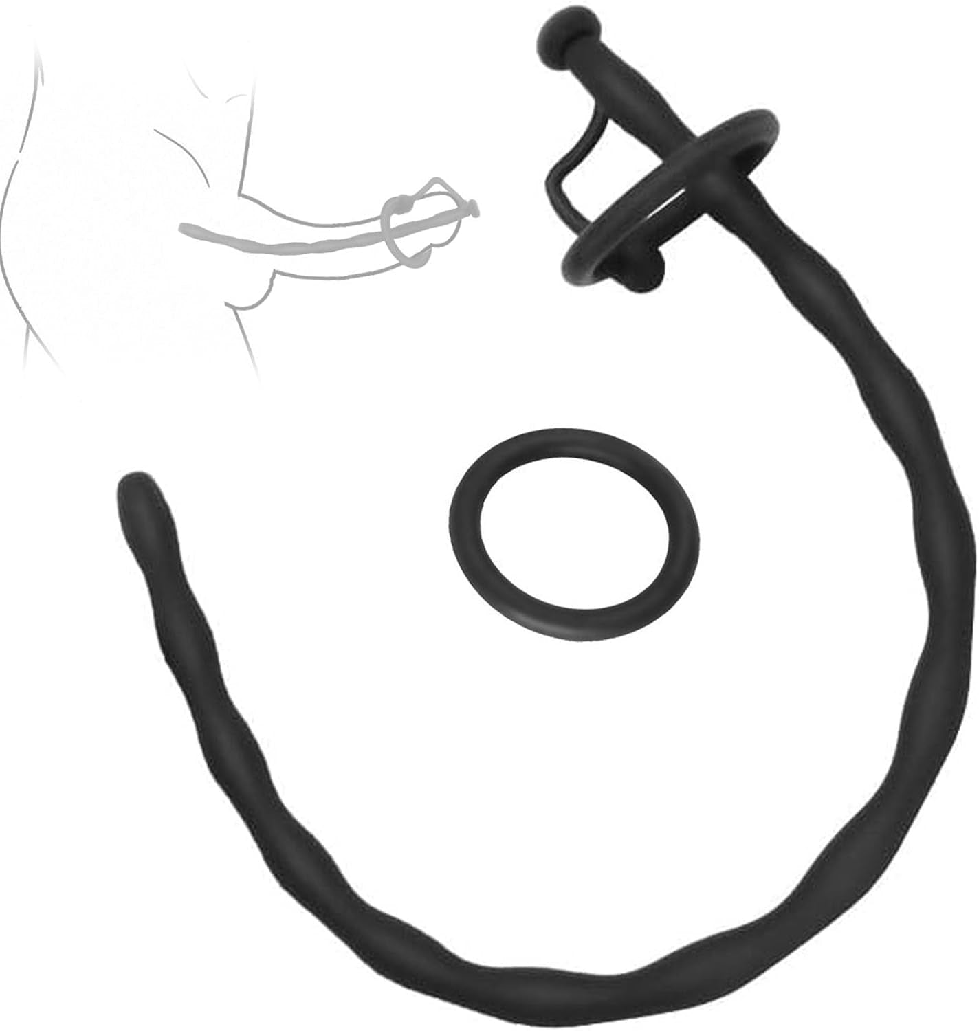 SoftReach Hollow Silicone Urethral Sound with 2 Rings - Vixen | Nova Network
