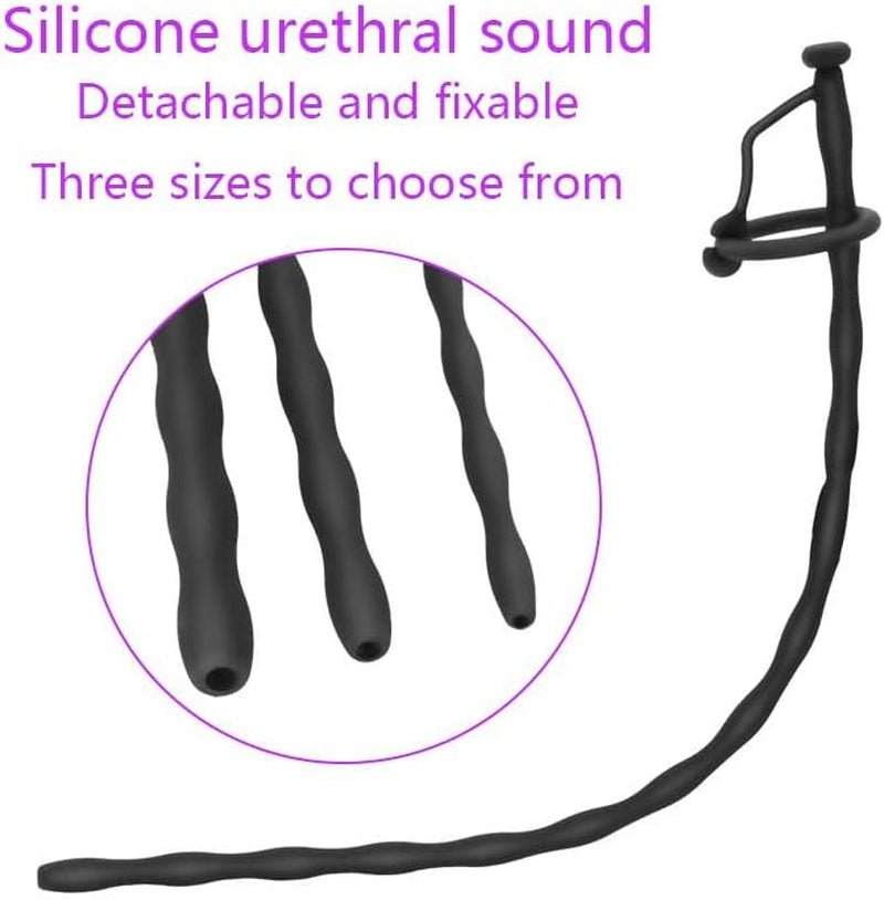 SoftReach Hollow Silicone Urethral Sound with 2 Rings - Vixen | Nova Network