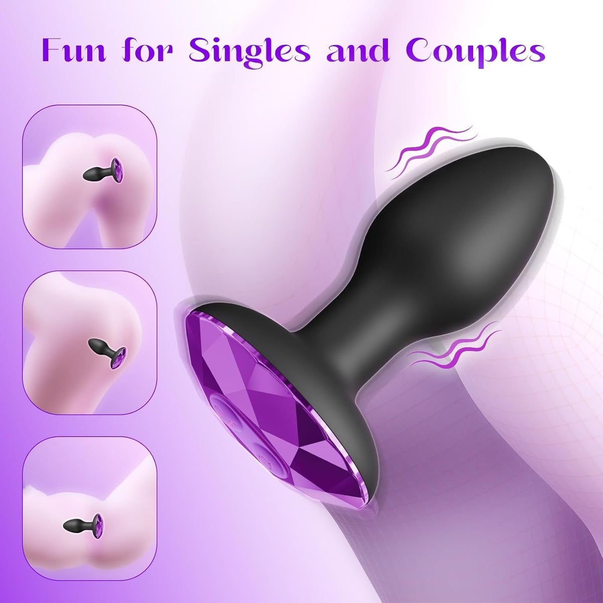 Spin & Pulse Rotating Vibrating Butt Plug – Remote, 10 Modes - Vixen Adult Playroom