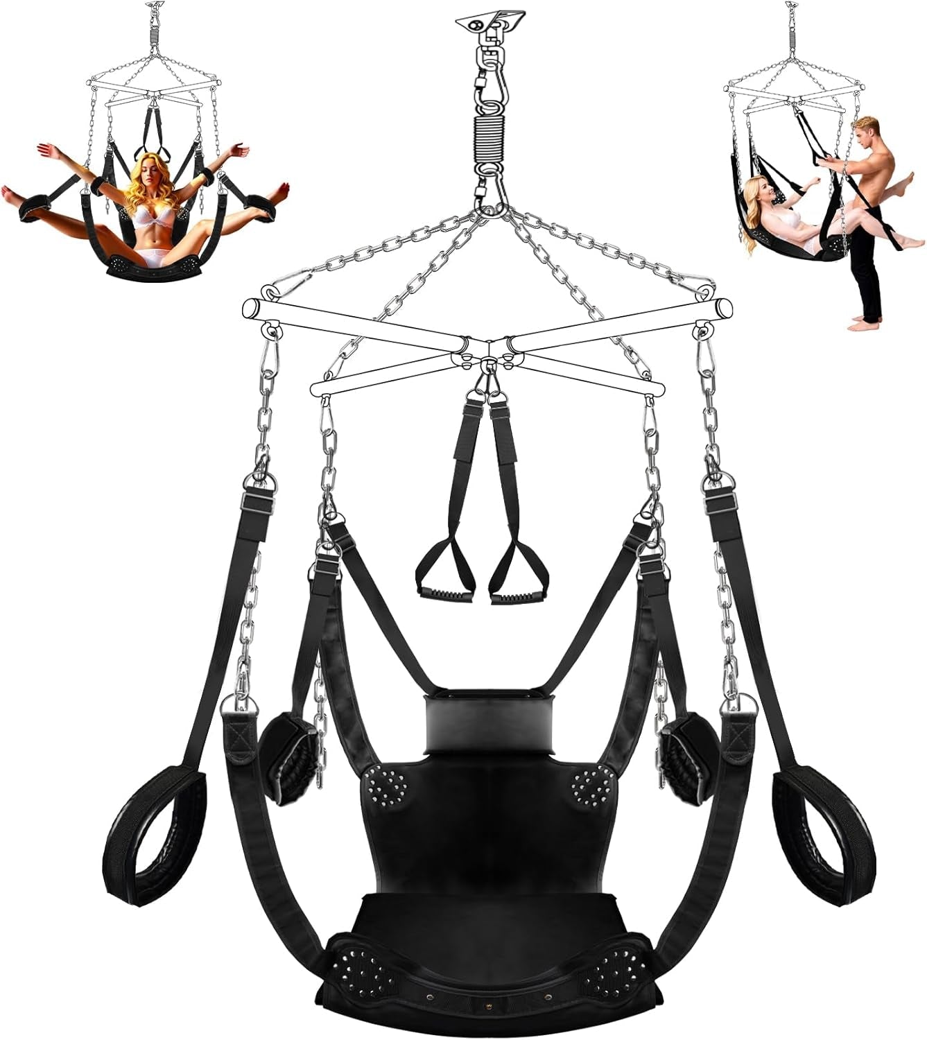 SpinLux 360° Rotating Sex Swing Padded Leather Kit - Vixen | Nova Network