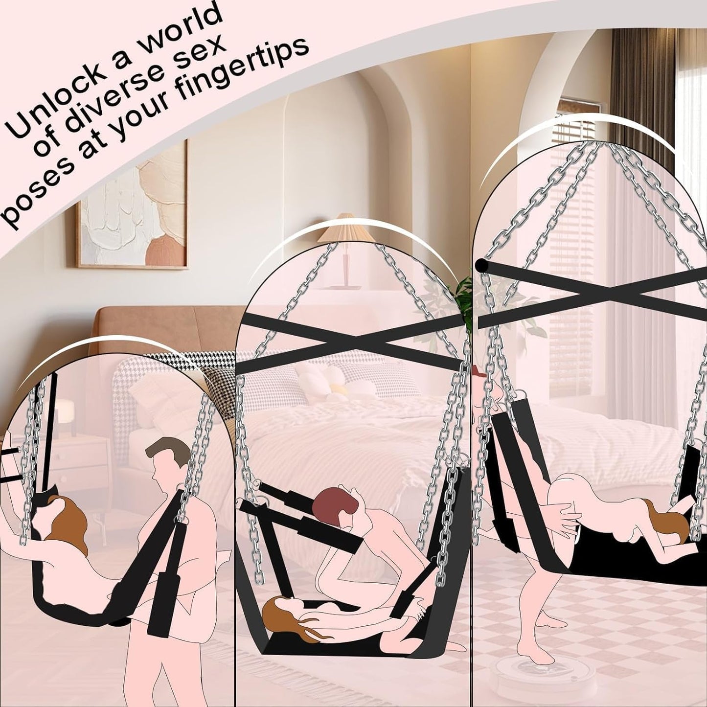 SpinLux 360° Rotating Sex Swing Padded Leather Kit - Vixen | Nova Network