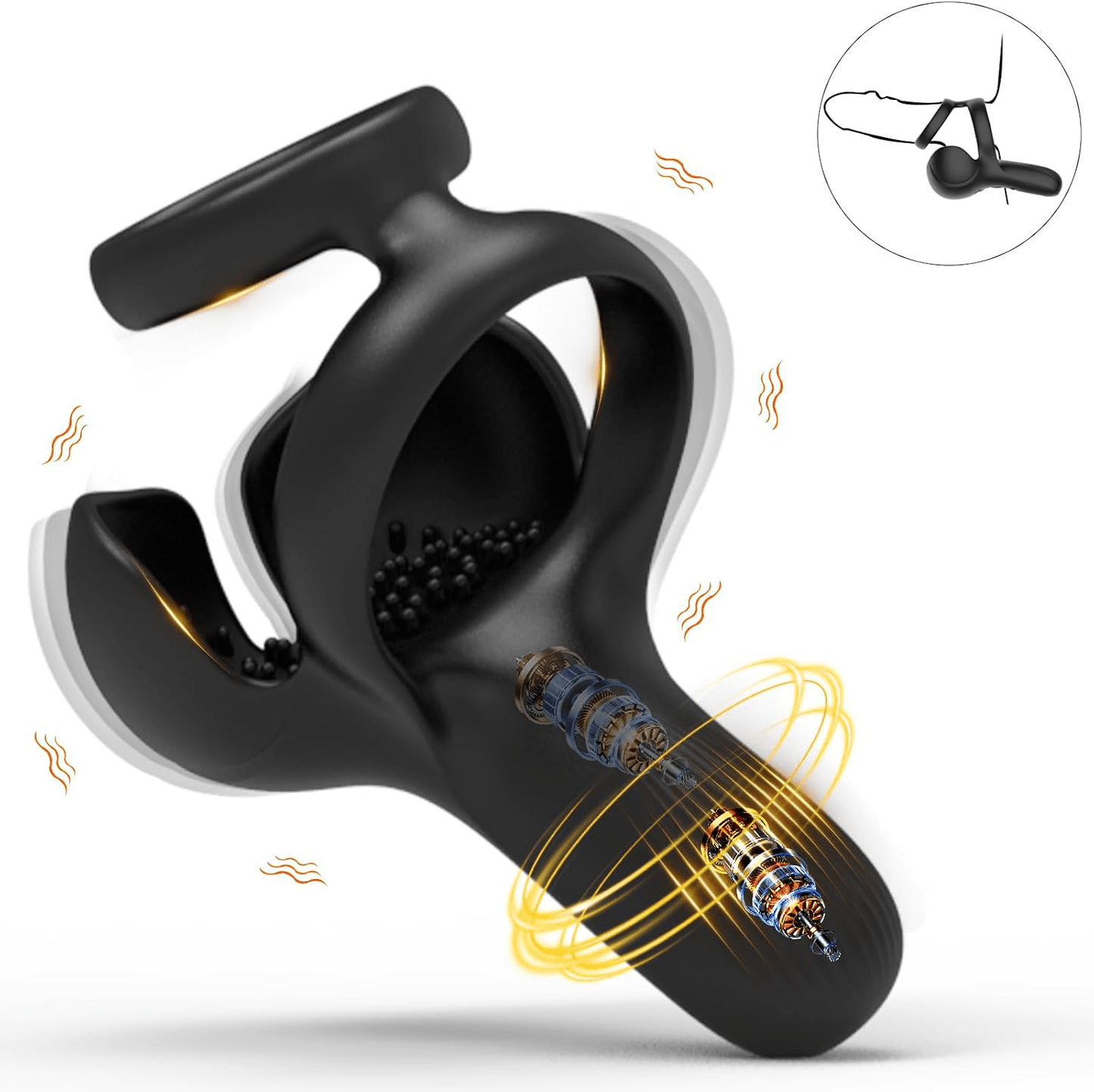 StaminaCircuit 3-in-1 Vibrating Cock Ring – Dual Rings, 10 Modes - Vixen Adult Playroom