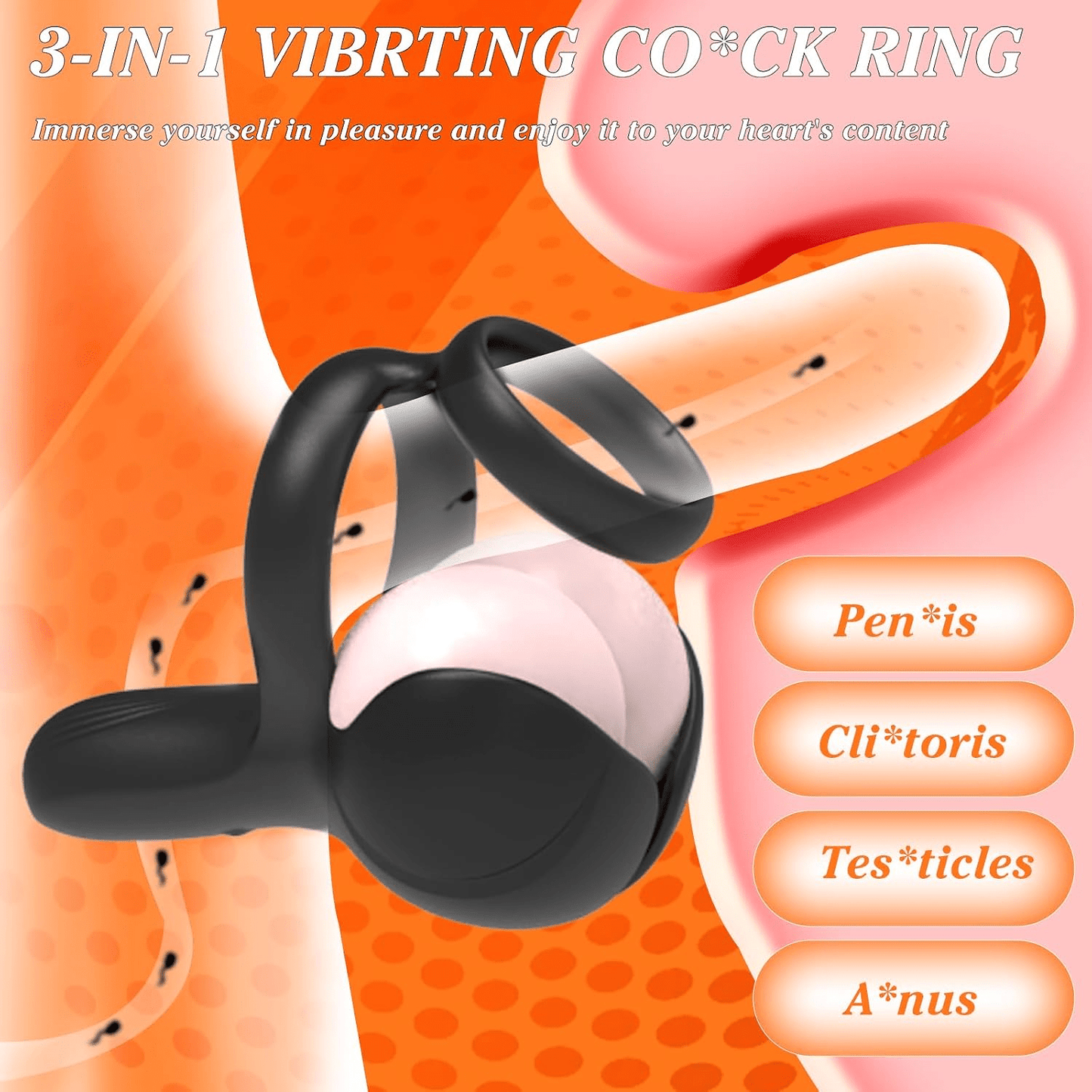 StaminaCircuit 3-in-1 Vibrating Cock Ring – Dual Rings, 10 Modes - Vixen Adult Playroom