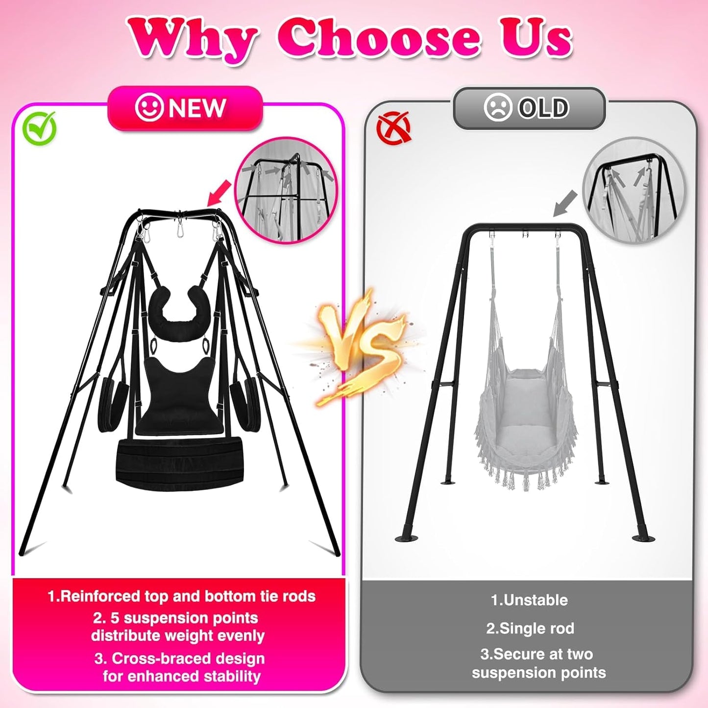 StandFree Freestanding Sex Swing Frame & Sling 800lb - Vixen | Nova Network