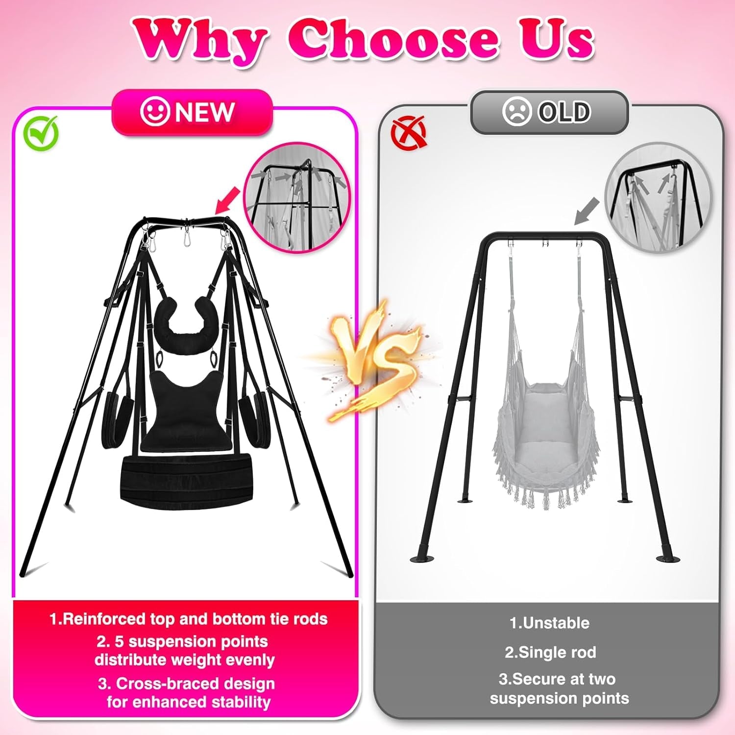 StandFree Freestanding Sex Swing Frame & Sling 800lb - Vixen | Nova Network