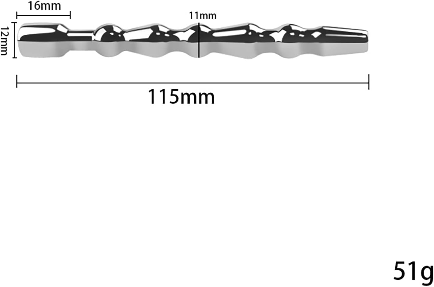 SteelBead Hollow Stainless Steel Urethral Sound - Vixen | Nova Network