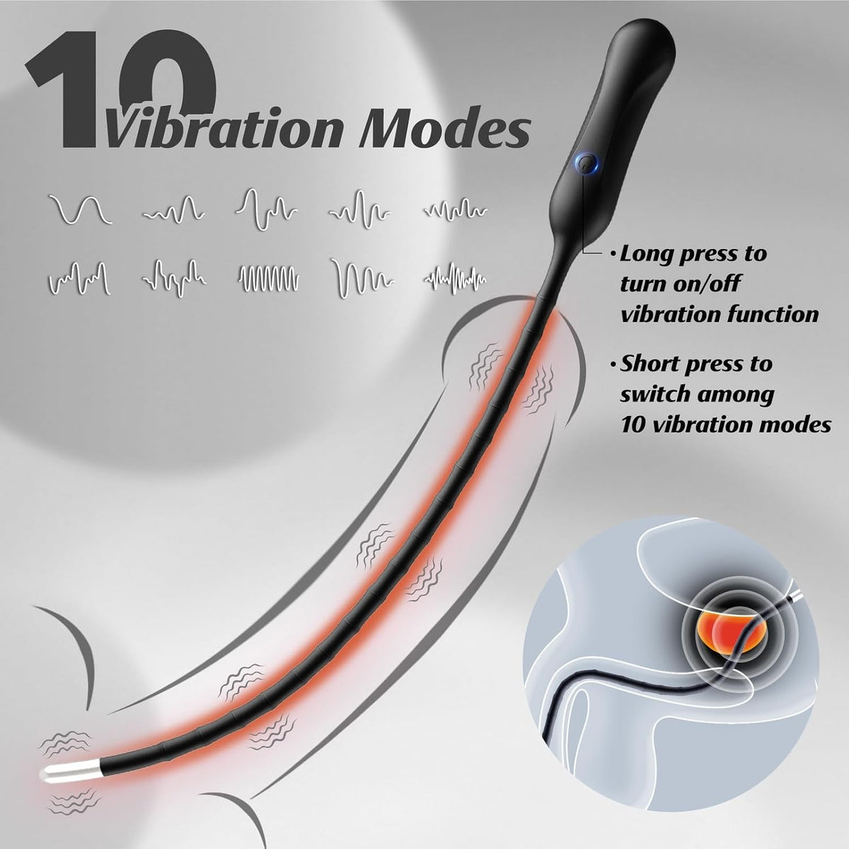SteelCurrent Vibrating Urethral Sounding Rod with Steel Tip - Vixen Adult Playroom