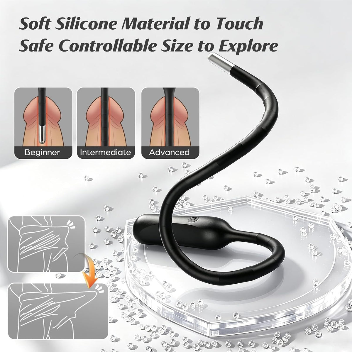 SteelCurrent Vibrating Urethral Sounding Rod with Steel Tip - Vixen Adult Playroom