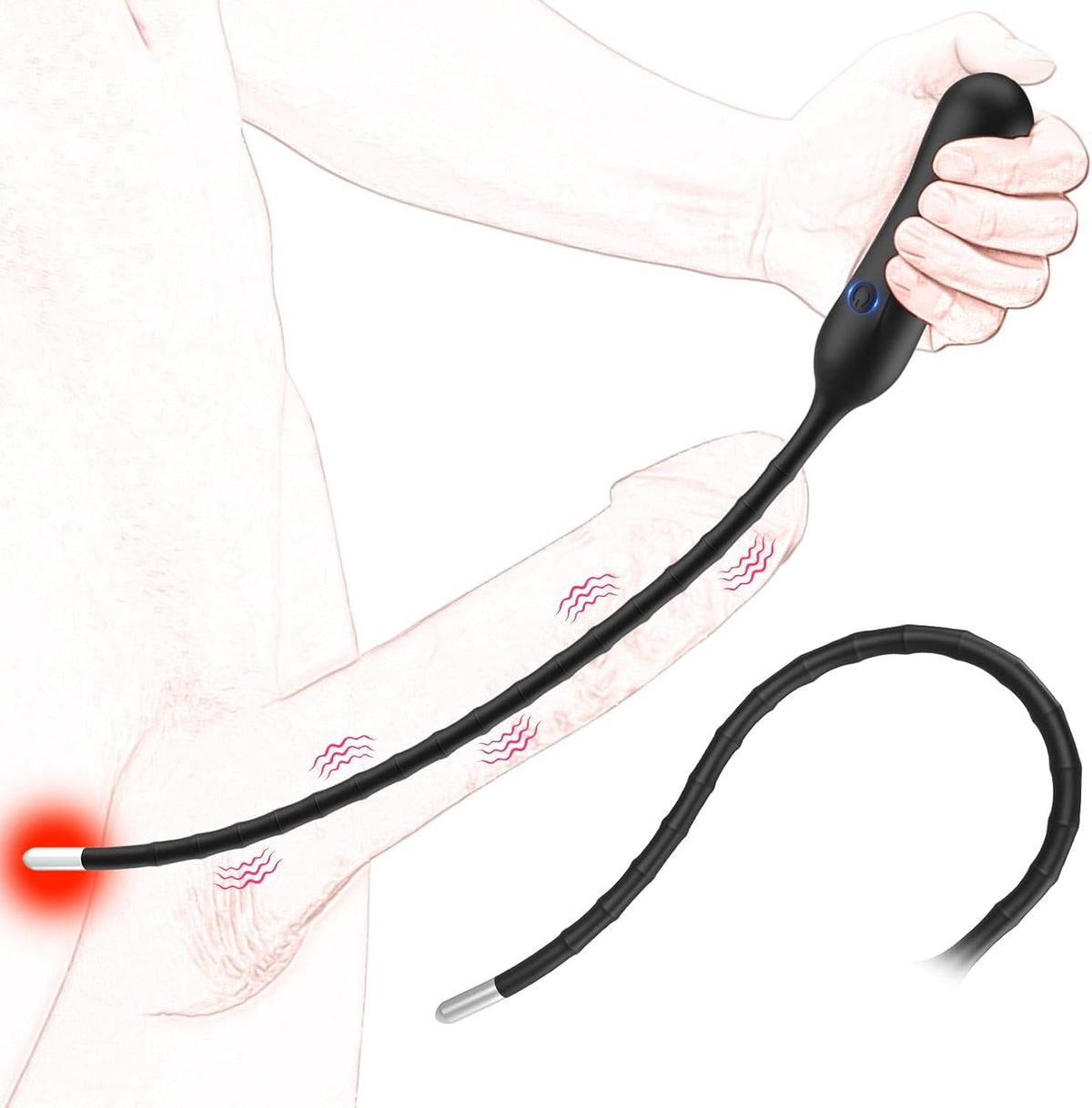 SteelCurrent Vibrating Urethral Sounding Rod with Steel Tip - Vixen Adult Playroom