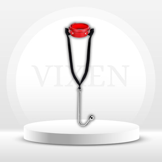 SteelTether BDSM Anal Hook Set – Leather Collar & Steel Trainer - Vixen Adult Playroom