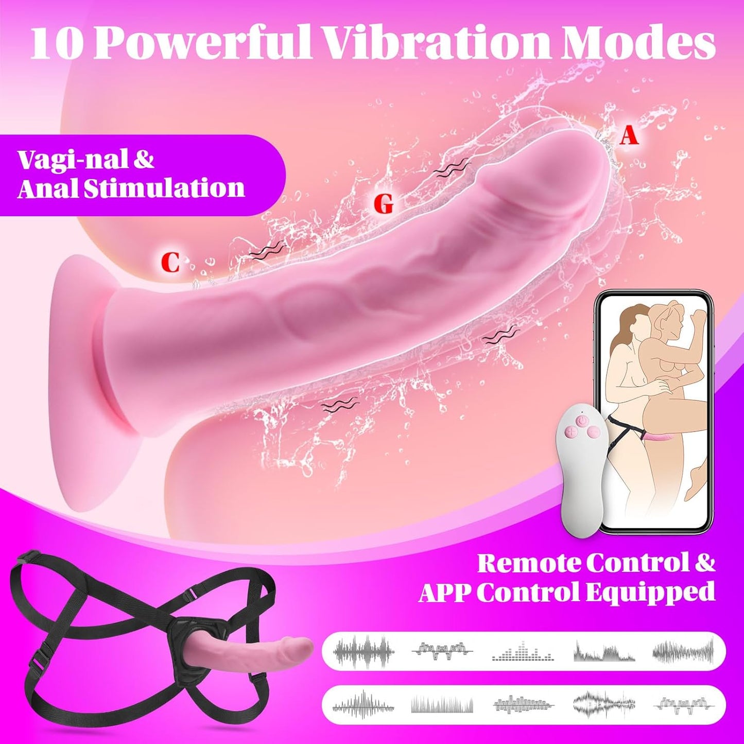 StrapCommand Vibrating Strap - On - Vixen | Nova Network