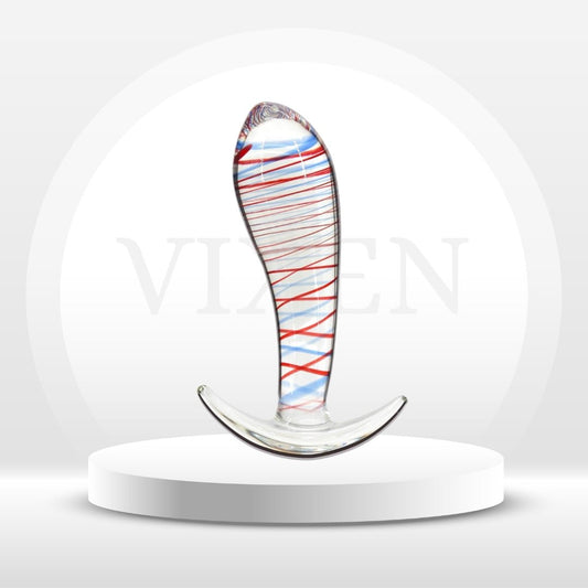 StripeGlow Glass Anal Plug - Vixen | Nova Network
